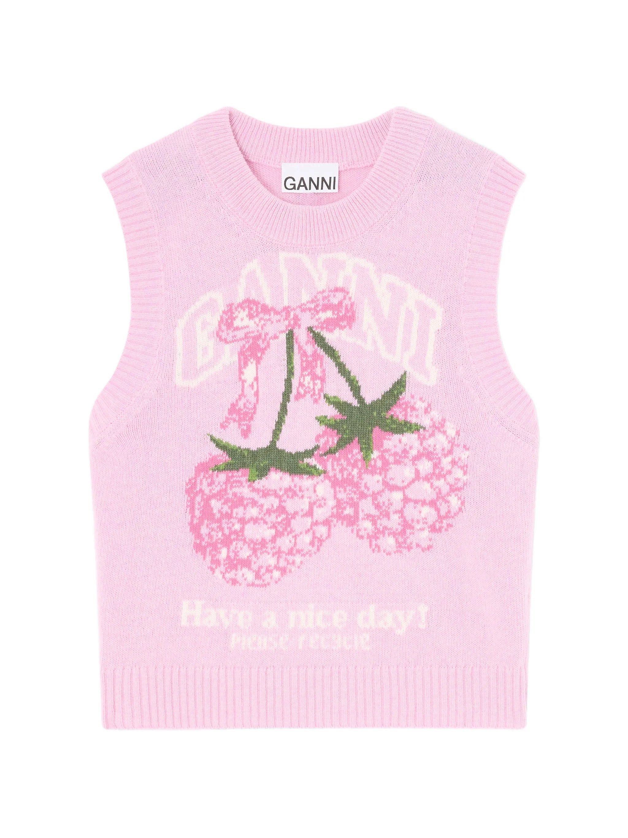GANNI graphic knitted vest