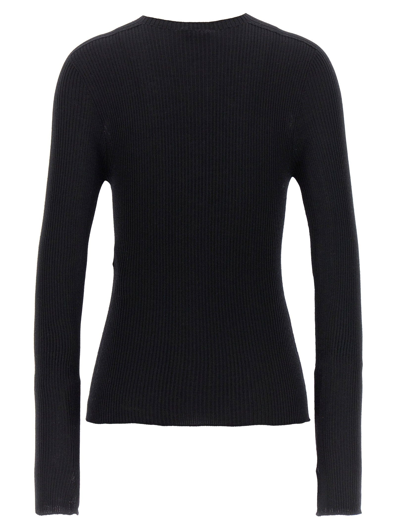 Lanvin Ribbed Cashmere Blend Sweater — Black