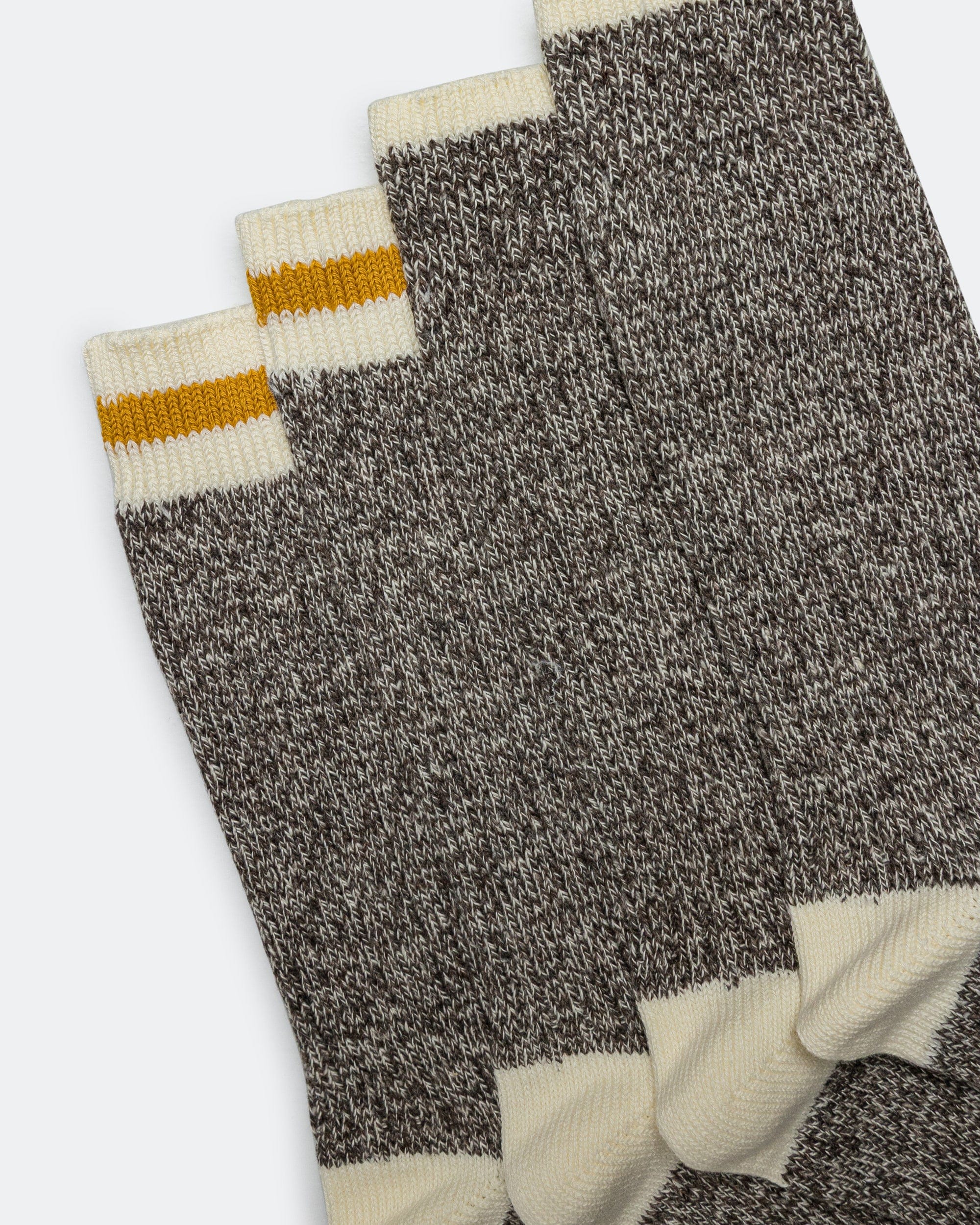 Beams Plus Rag Socks - Khaki/Yellow
