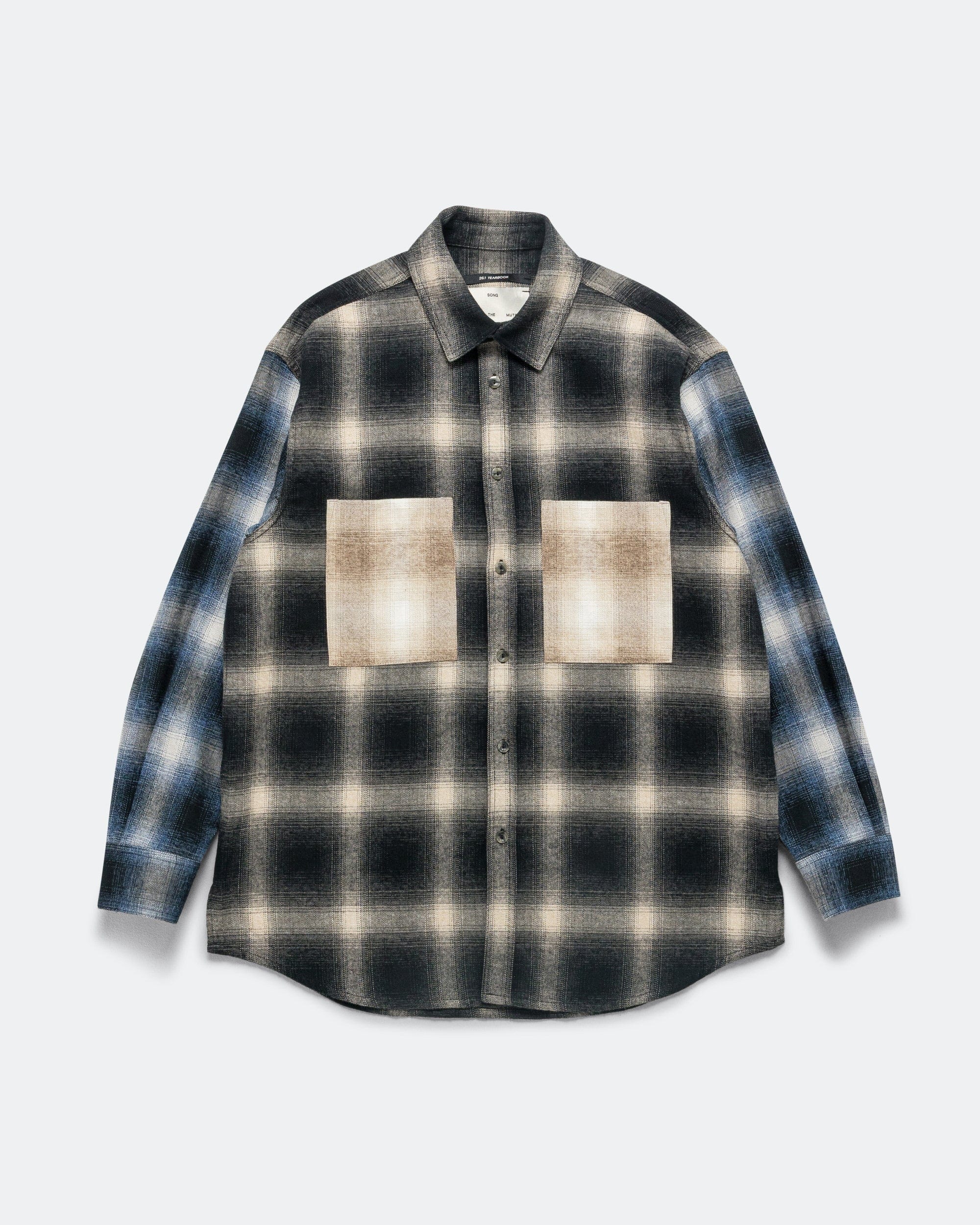 Song For The Mute Pleated Box LS Shirt - Black Tartan Check