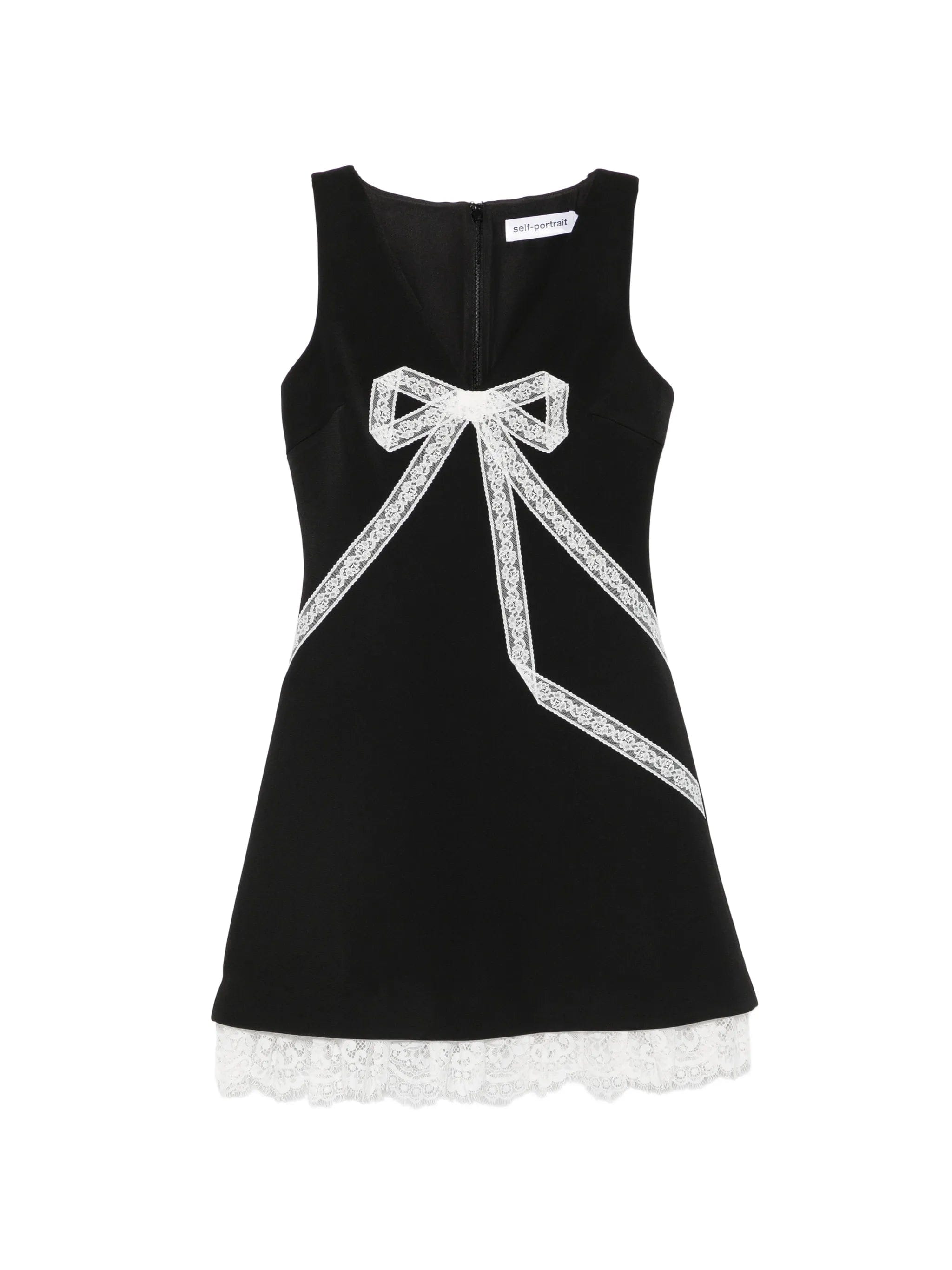 Self-Portrait lace - trim bow - detail mini dress