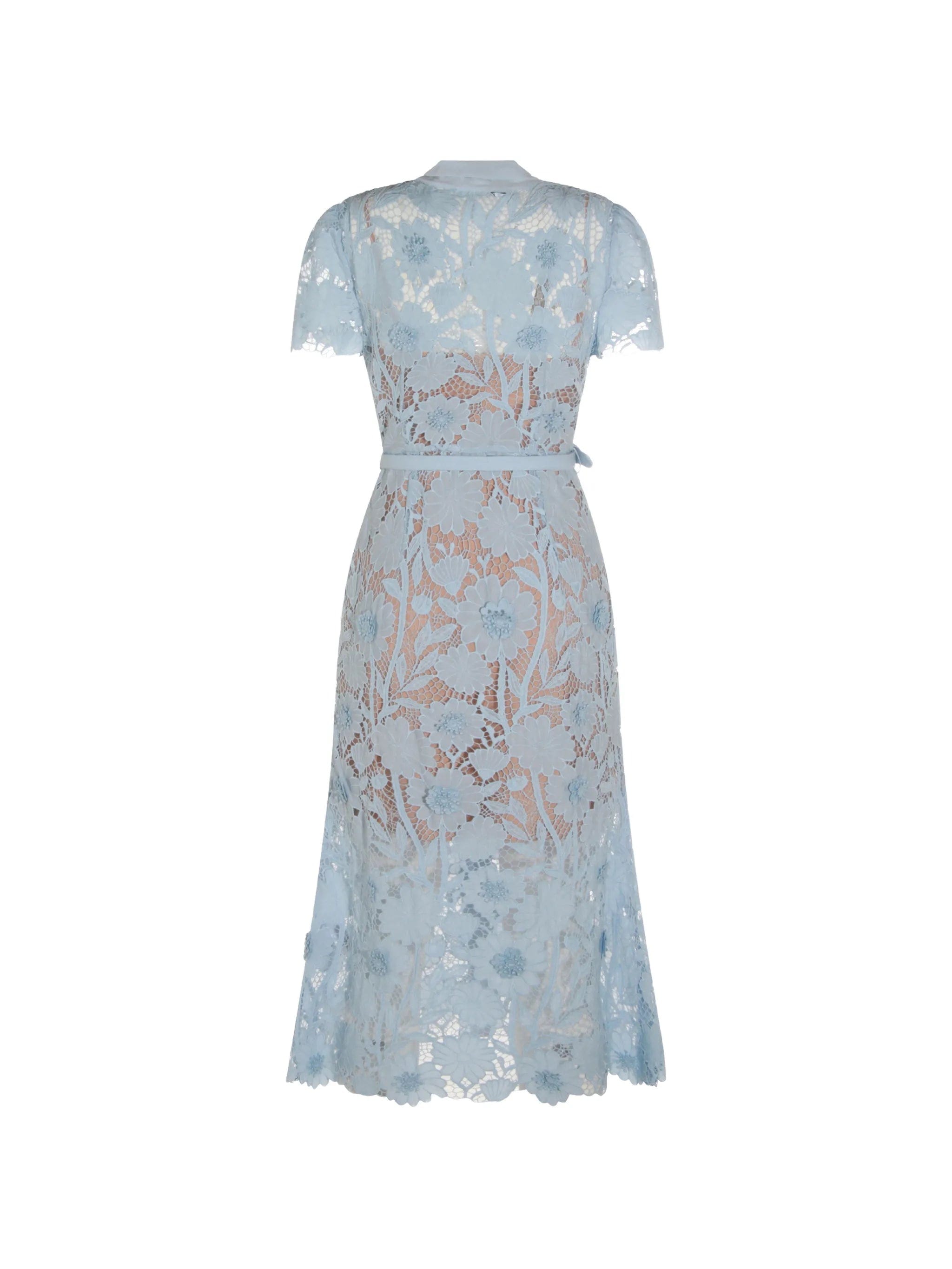 Self-Portrait belted floral - lace midi dress