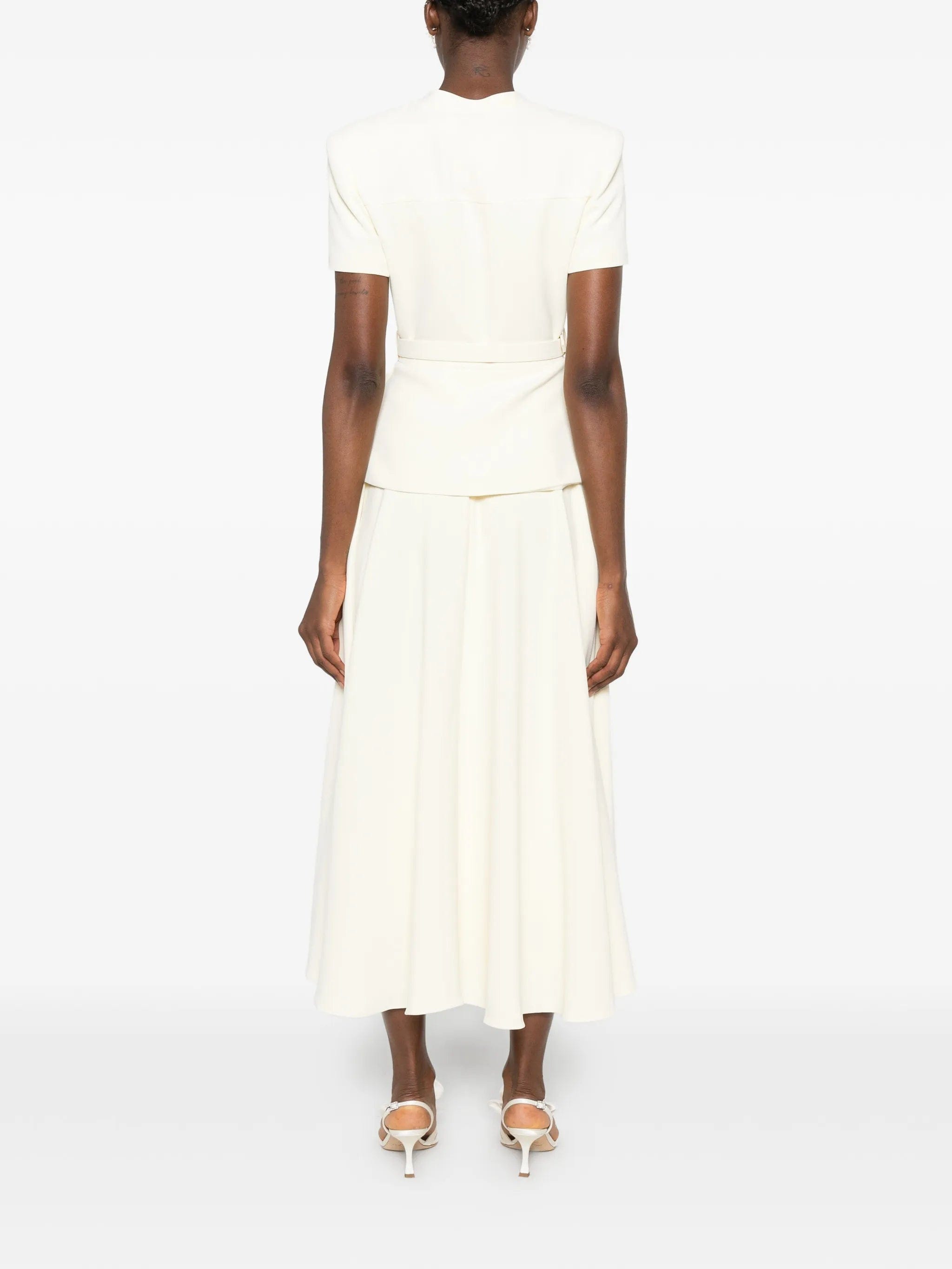Self-Portrait belted - detail button - up maxi dress
