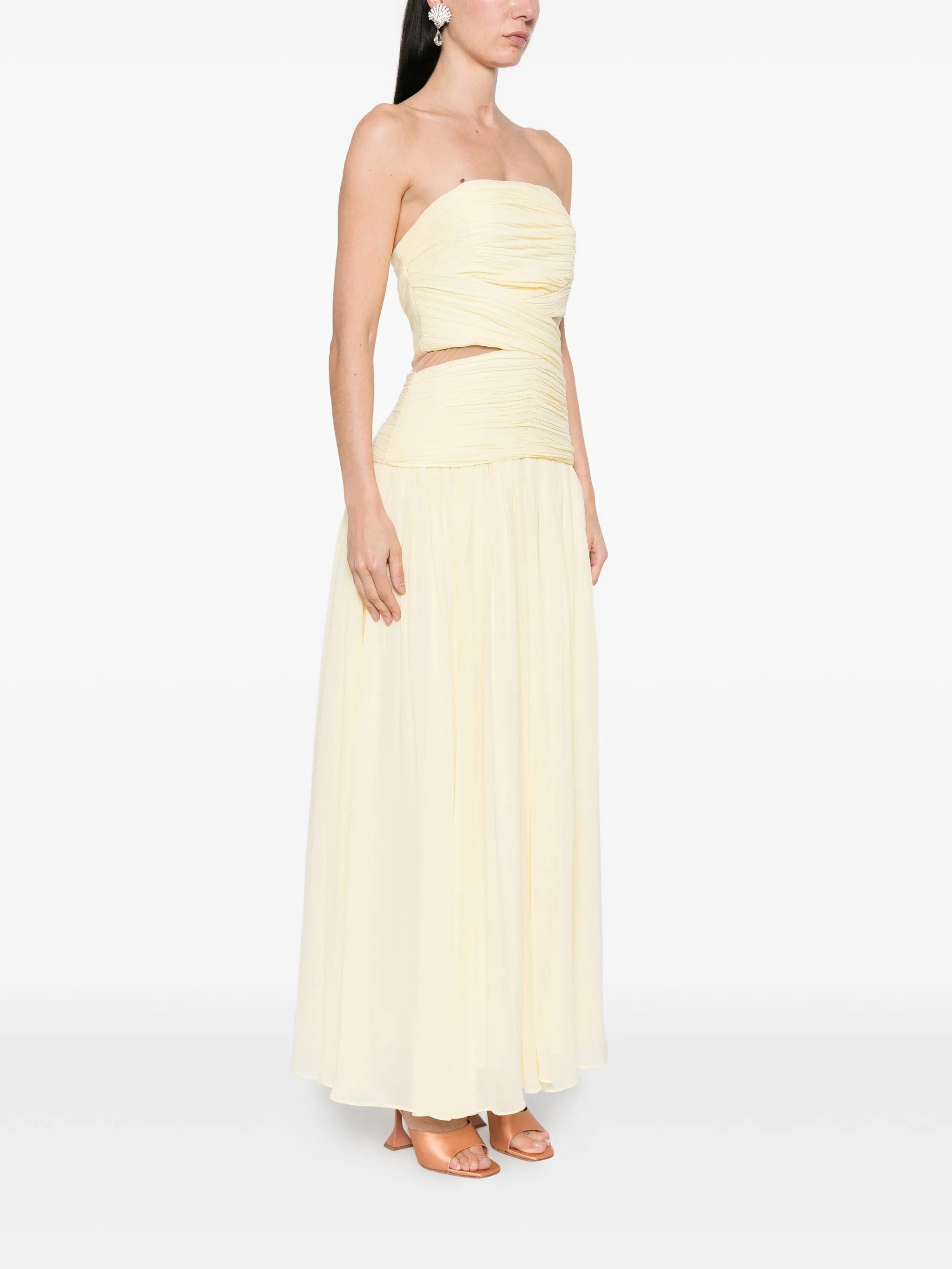 Self-Portrait Georgette strapless maxi dress