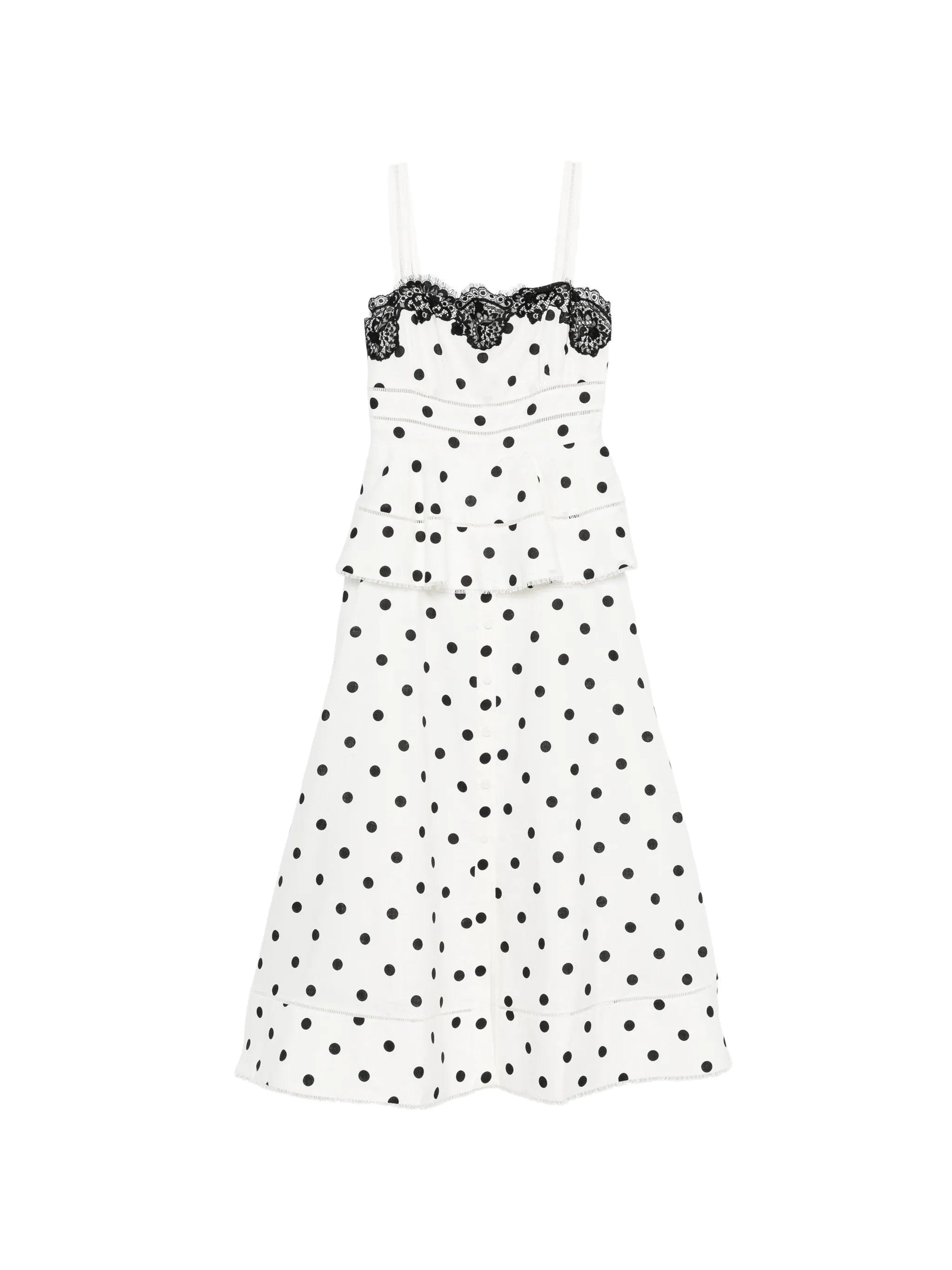 Self-Portrait polka dot - pattern lace - detail maxi dress