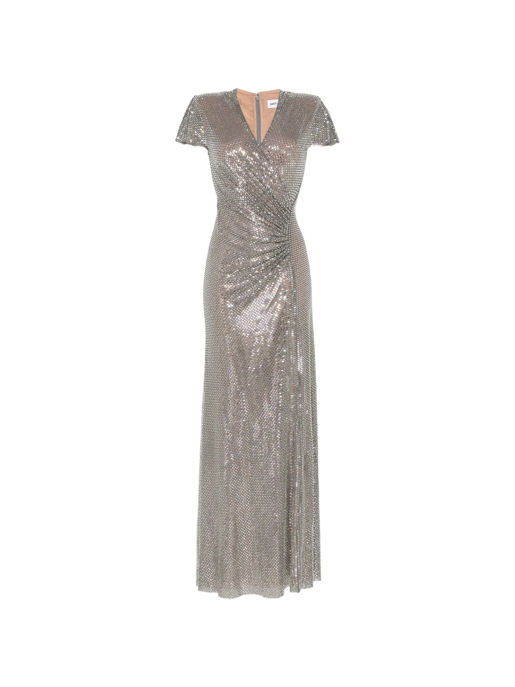 Self-Portrait rhinestone - embellished maxi dress