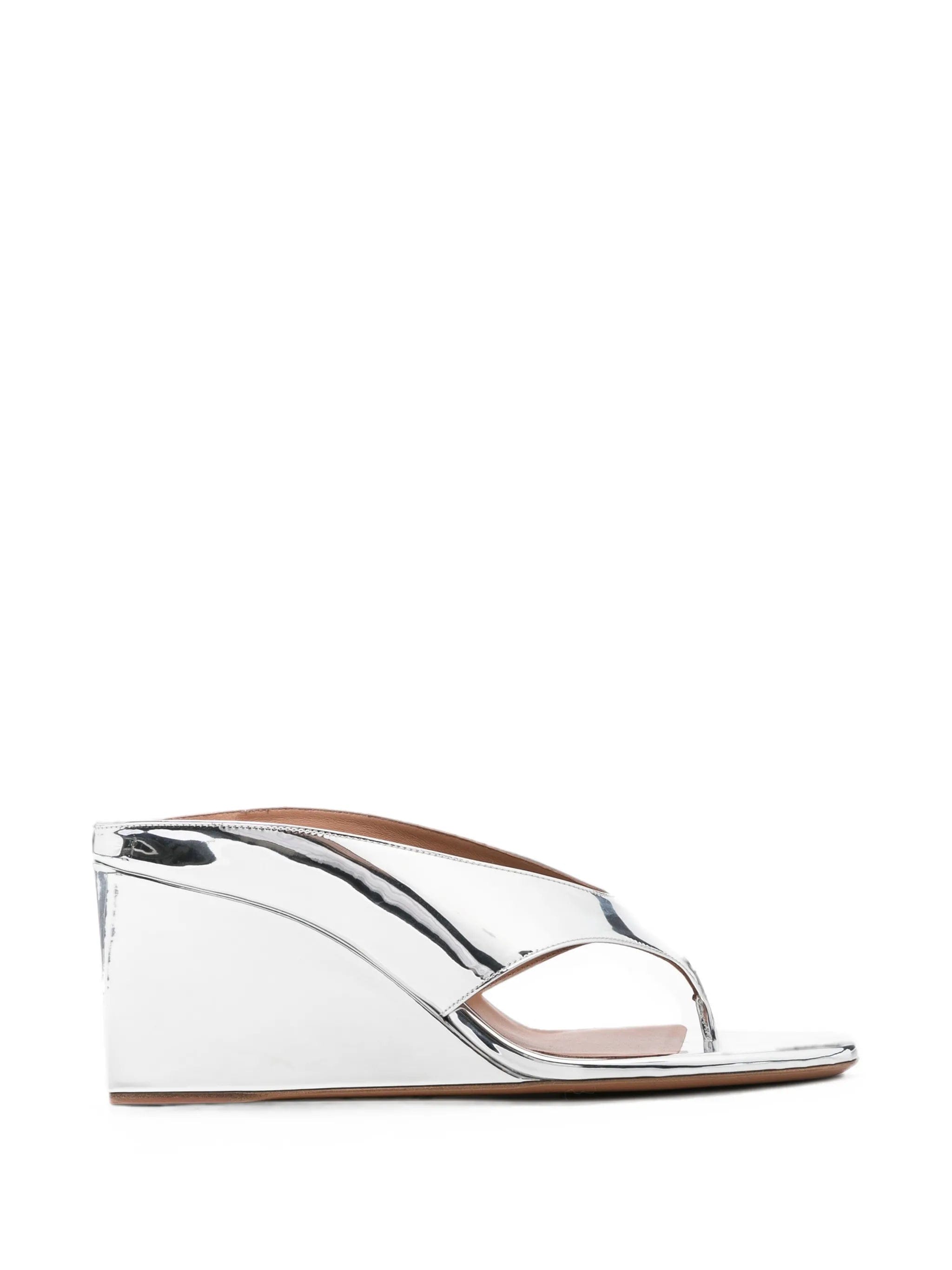 Alaïa mirror leather wedge mules