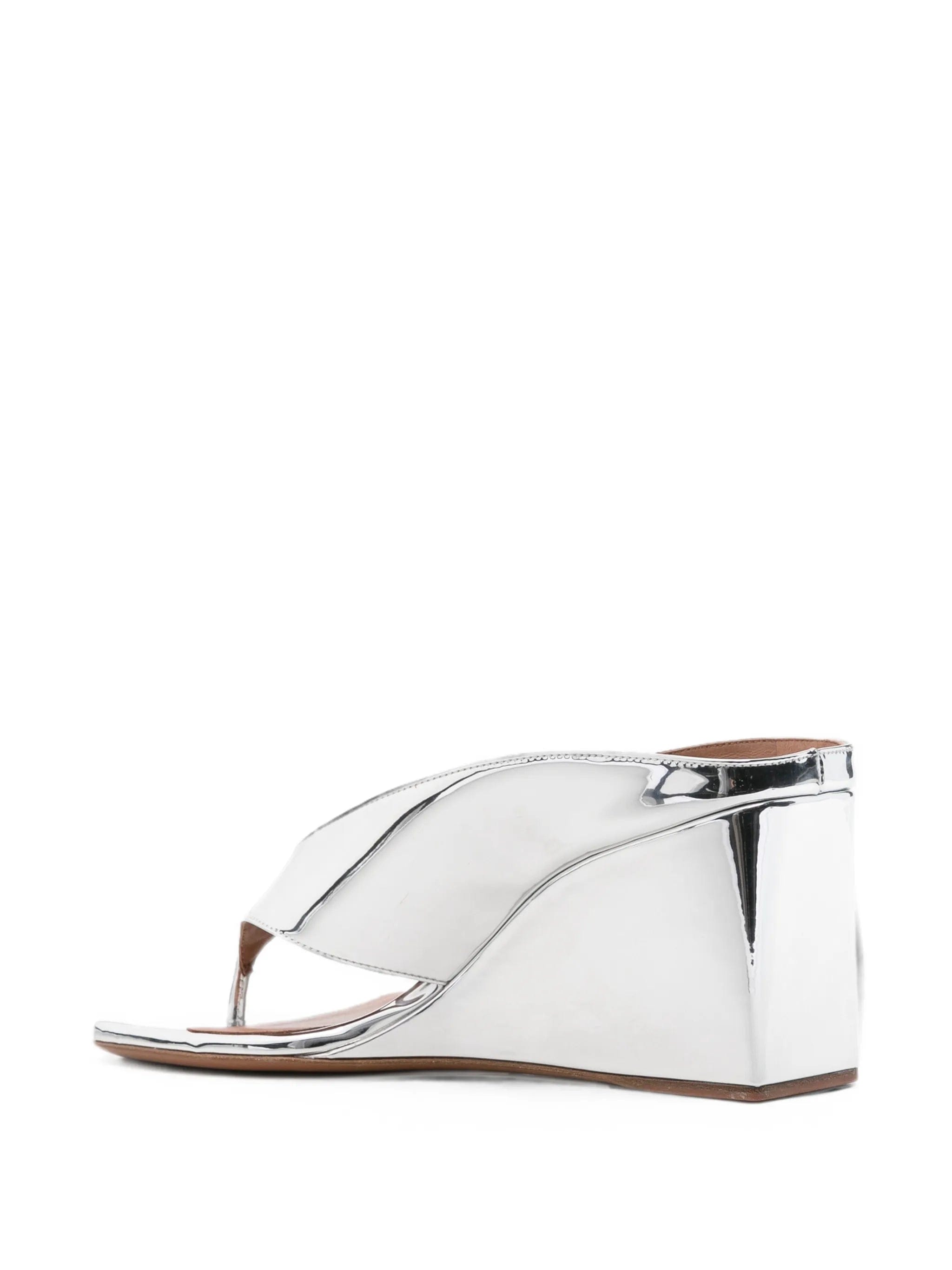 Alaïa mirror leather wedge mules