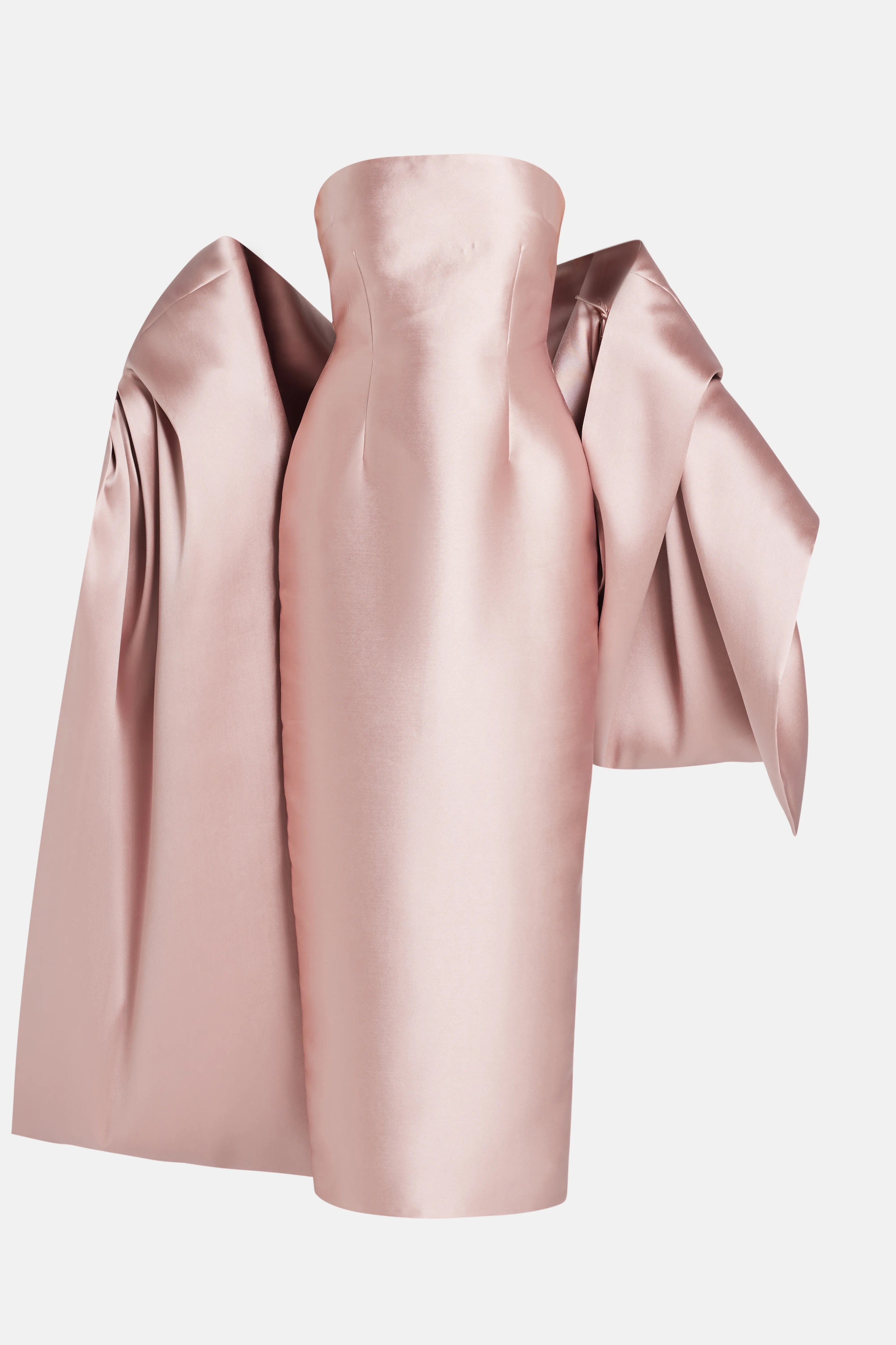 Solace London Renee Midaxi Evening Gown in Pink With Cape