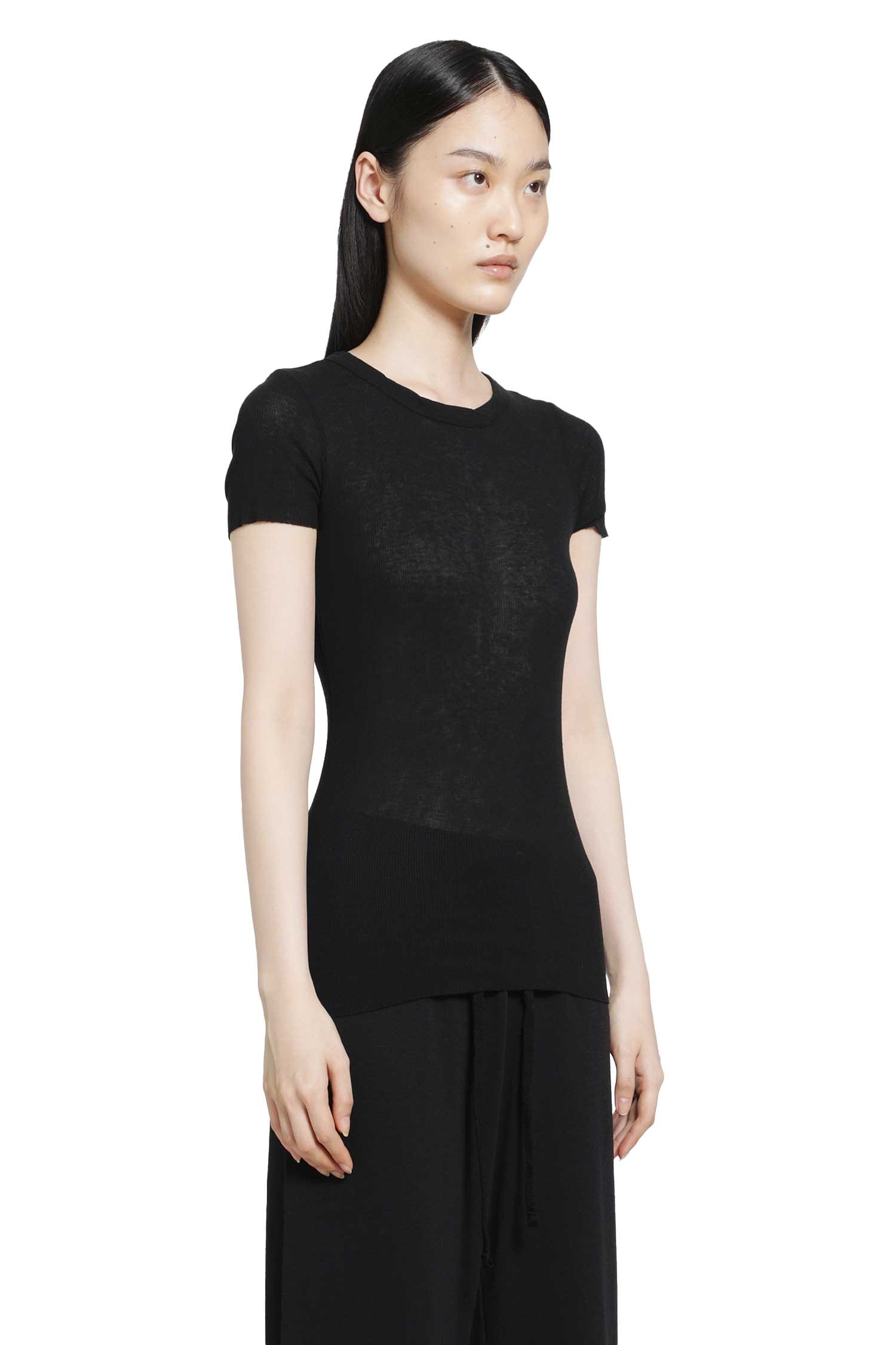 JAMES PERSE Cotton Cashmere Blend Ribbed Crewneck T-Shirt