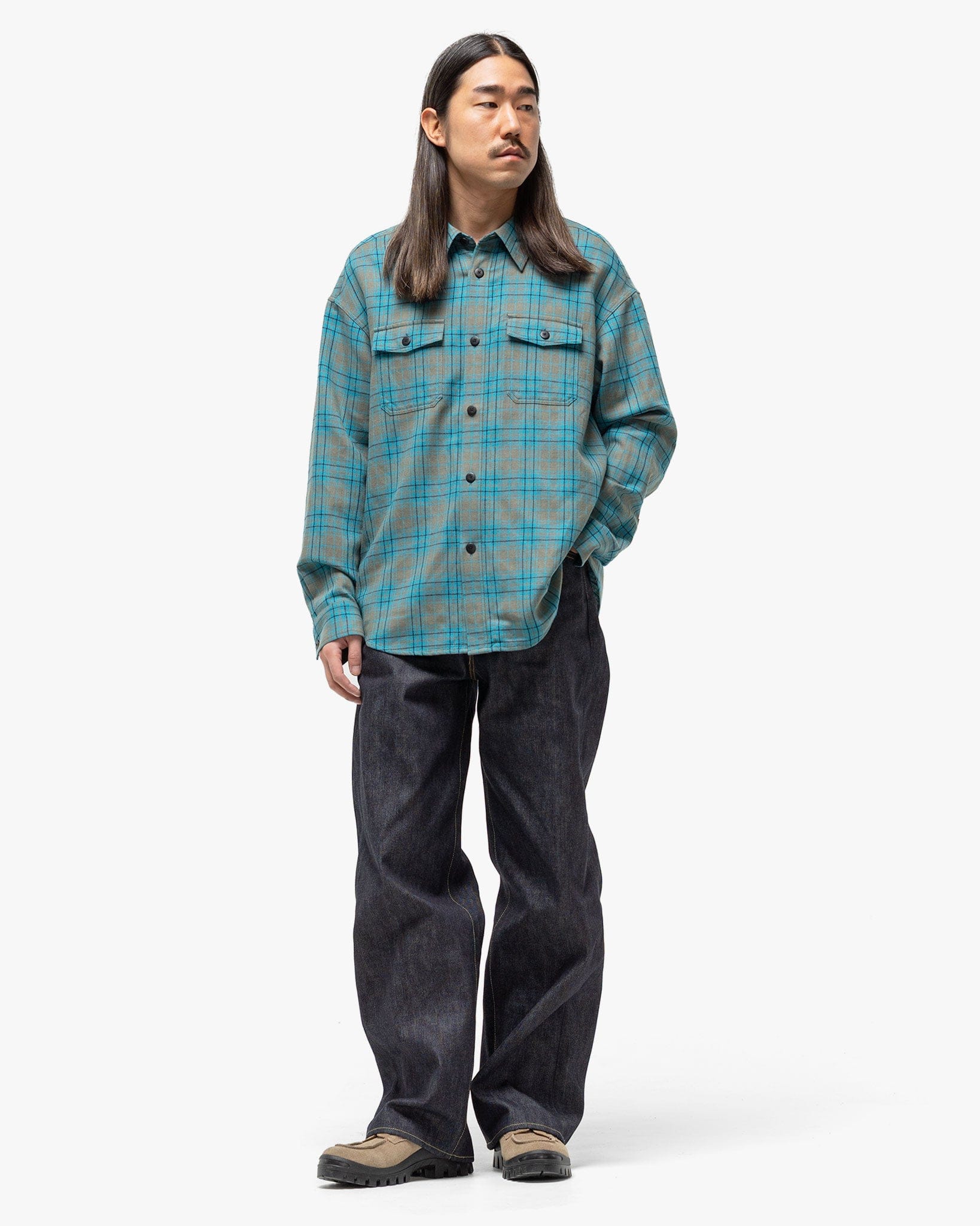 Visvim Lumber Check L/S (W/L) Blue