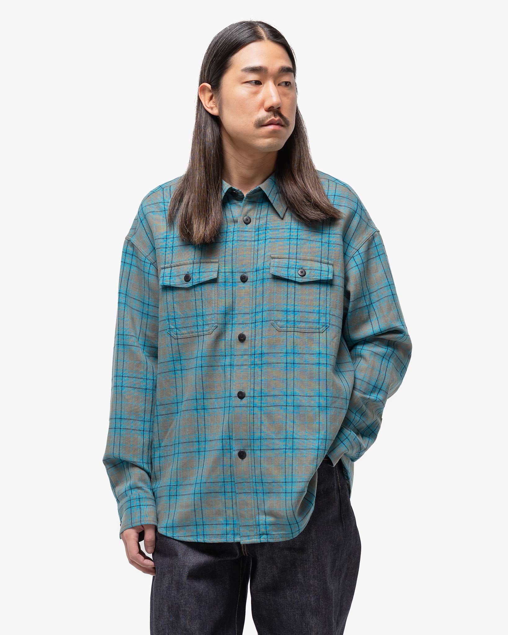 Visvim Lumber Check L/S (W/L) Blue