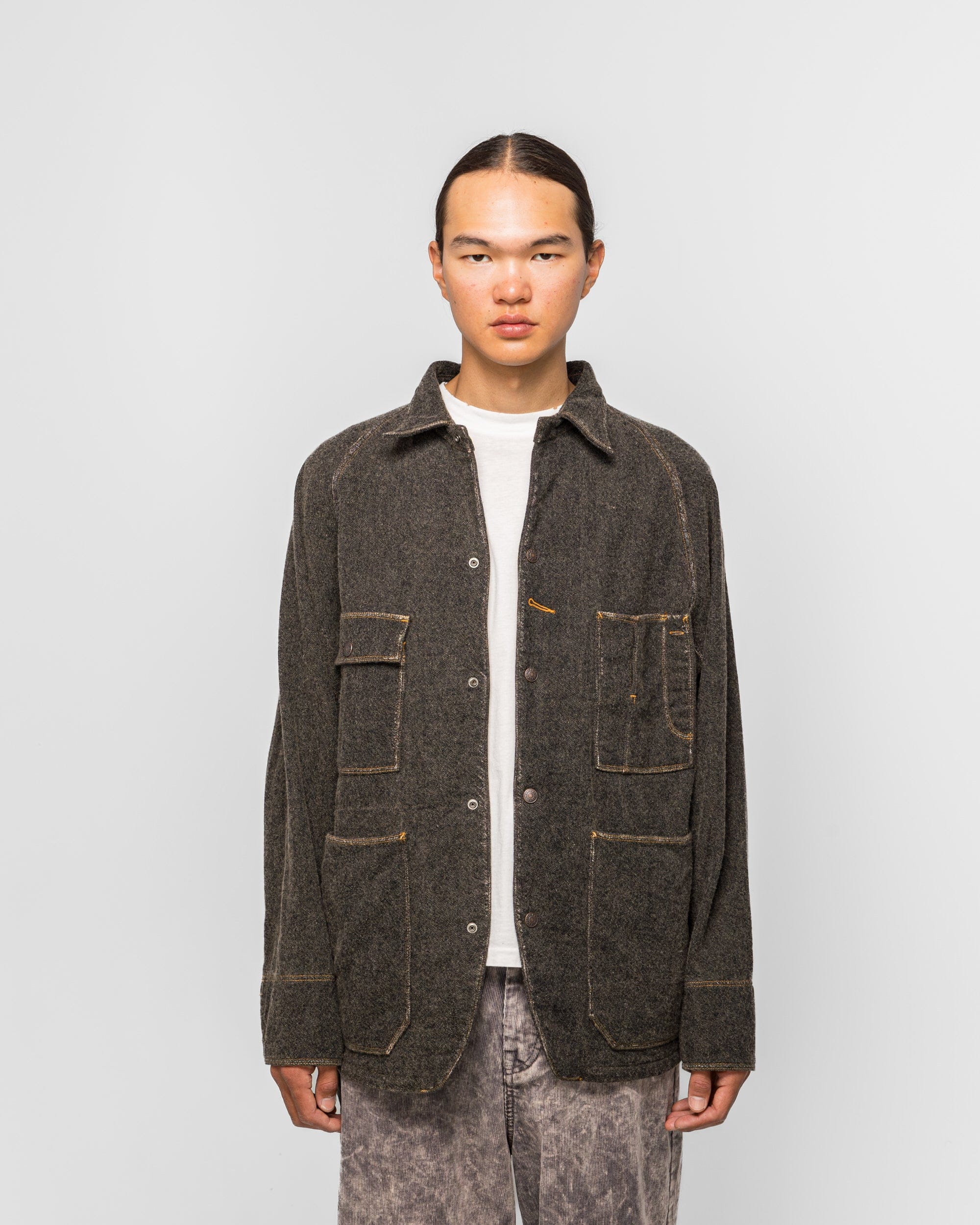 Kapital Twill Aging - Wool CACTUS Coverall - Fade Charcoal
