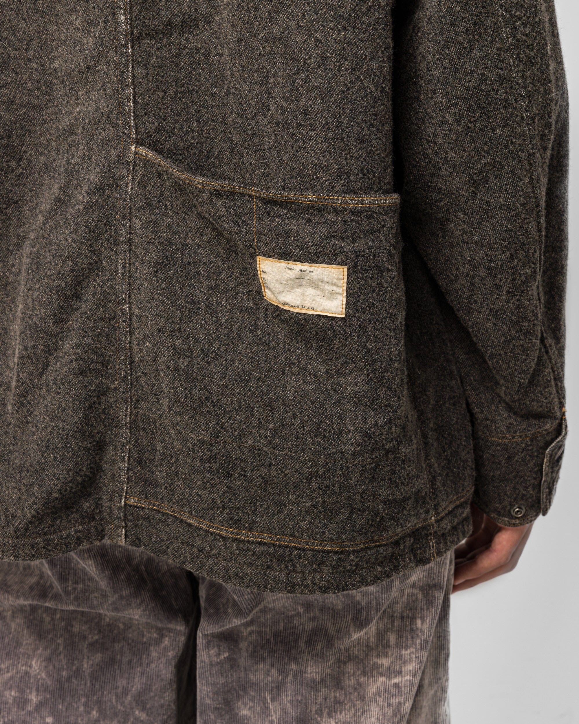 Kapital Twill Aging - Wool CACTUS Coverall - Fade Charcoal