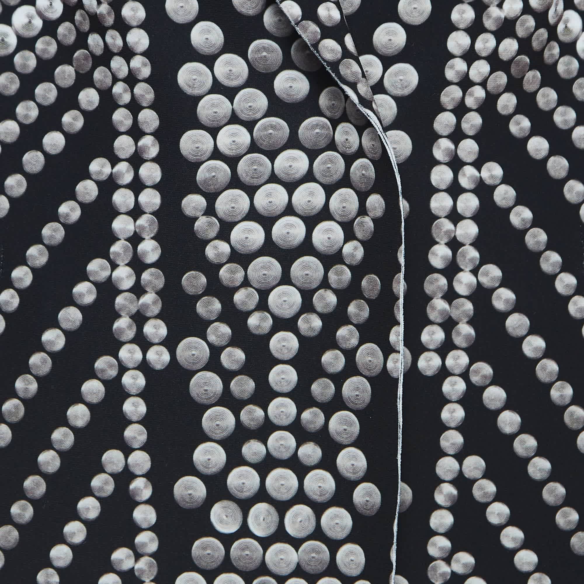 Norma Kamali Black Printed Lycra Single Breasted Straight Fit Jacket