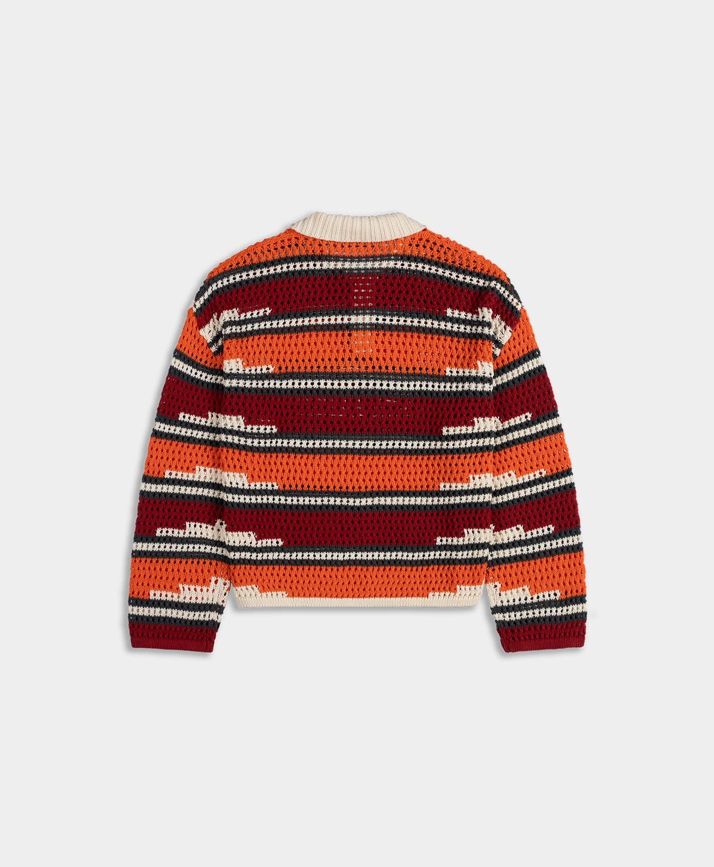 Knit Haute Red Tigerlily Kente Stripe Knit Polo