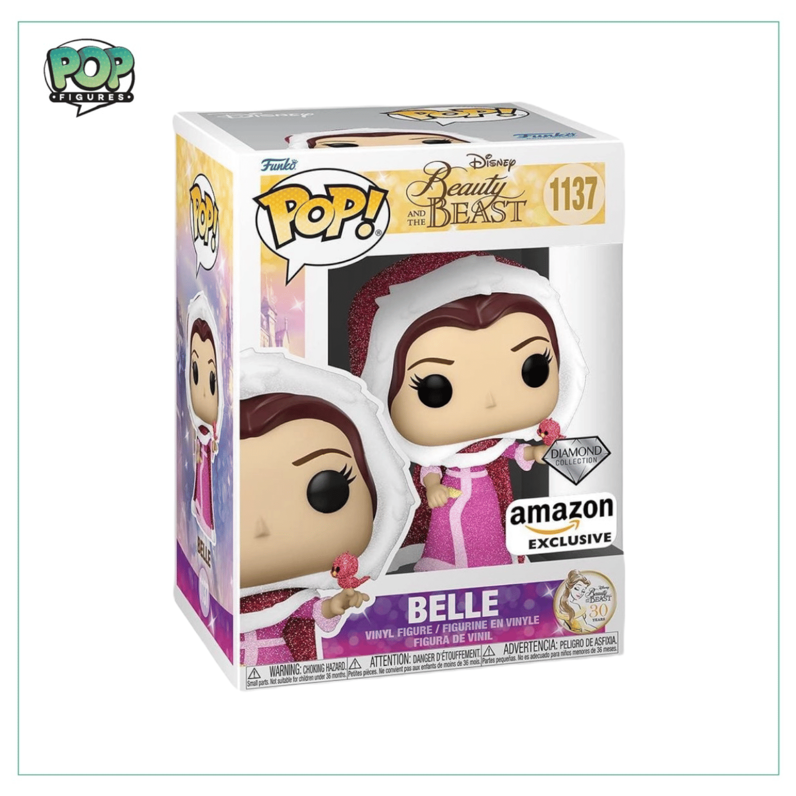 Funko Pop! Belle (Diamond Collection) #1137 Funko Pop! - Beauty and the Beast - Amazon Exclusive