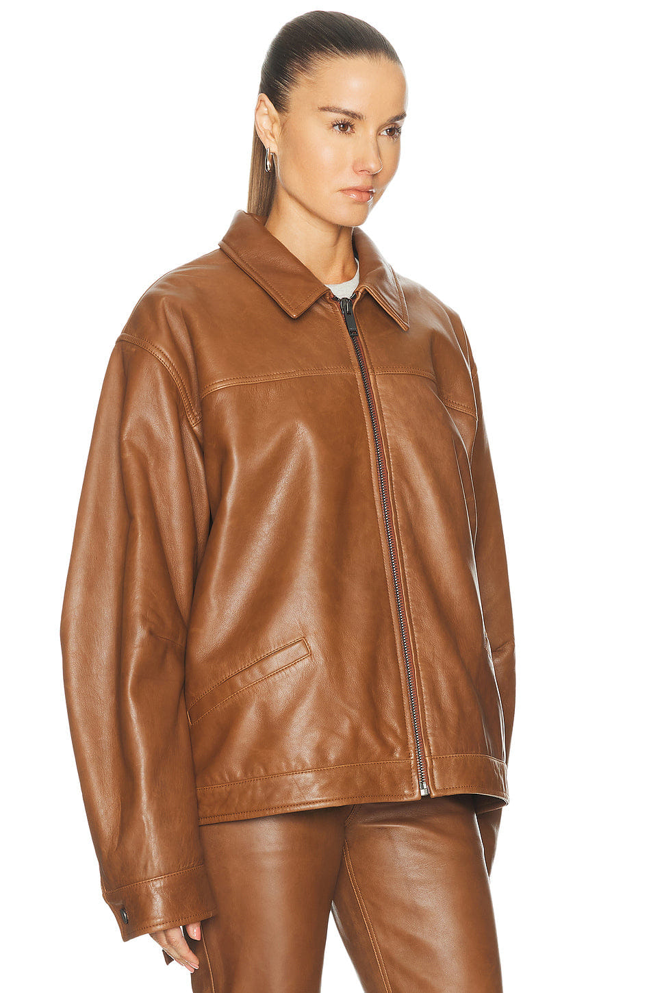 Haikure Jocelyn Cropped Silky Leather Jacket