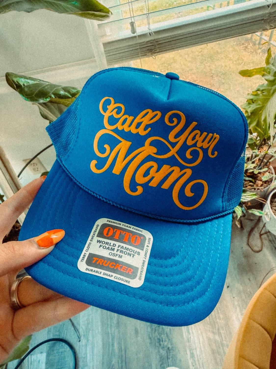 MOTHER Women's Call Your Mom Mother's Day Trucker Hat In Royal