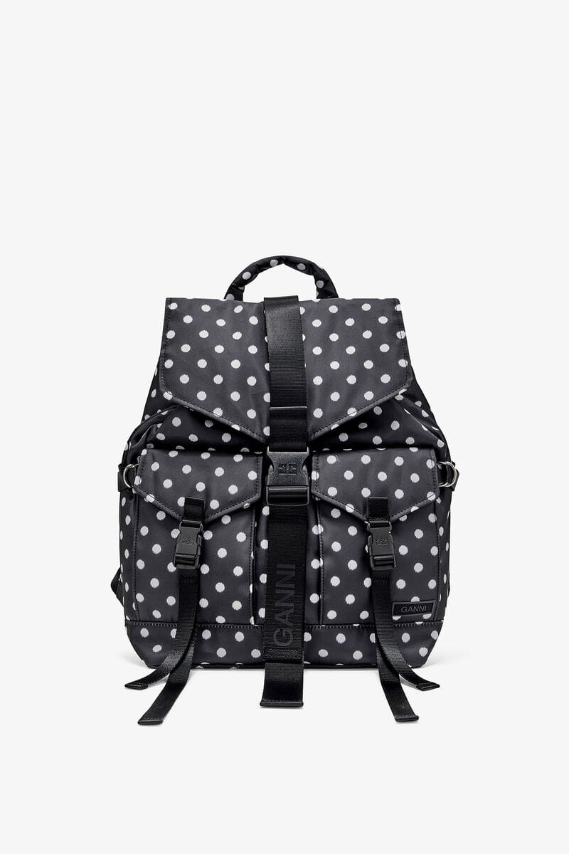 Ganni Black Dots Re - Tech Backpack
