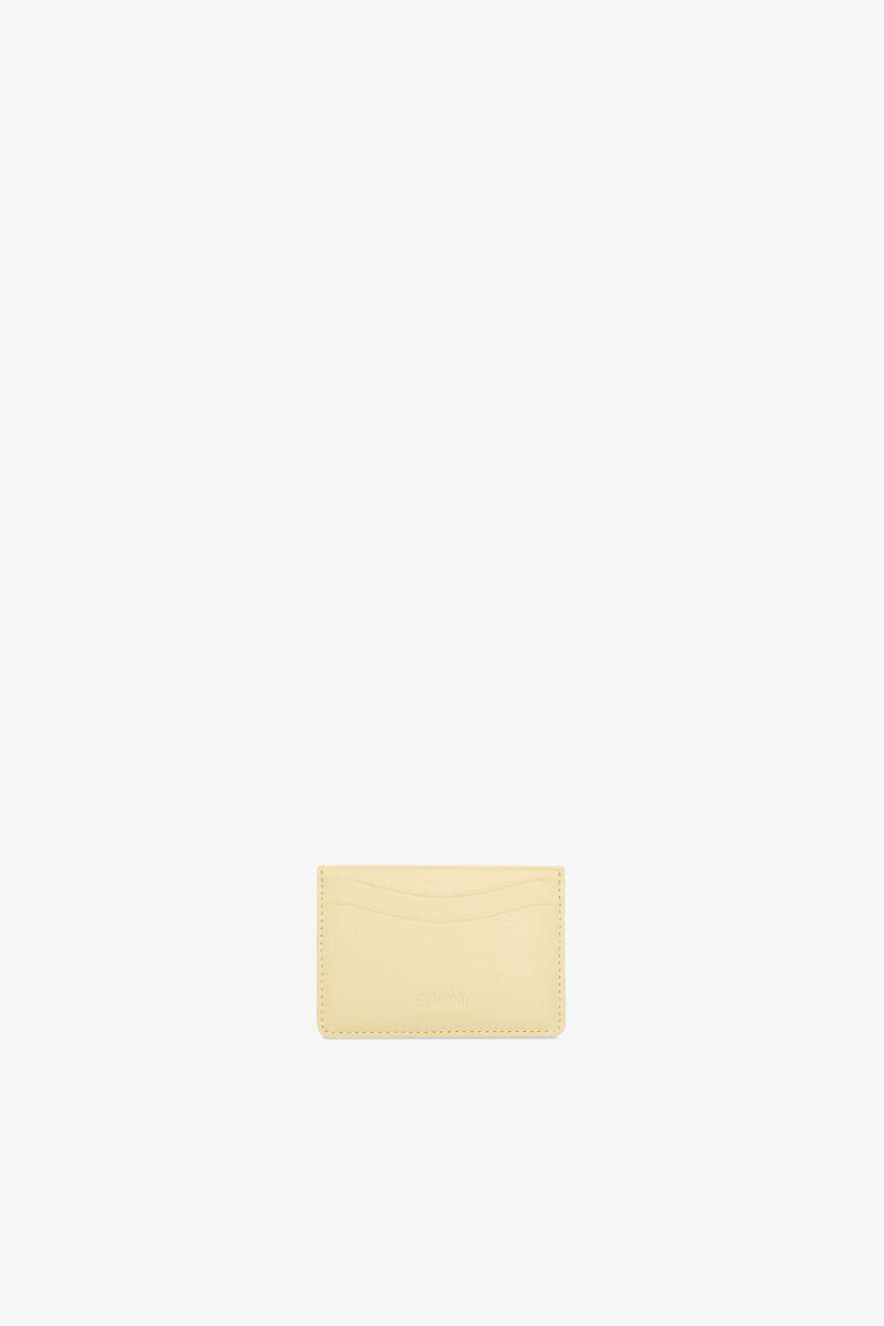 Ganni Yellow Cream Bou Card Holder In Yellow