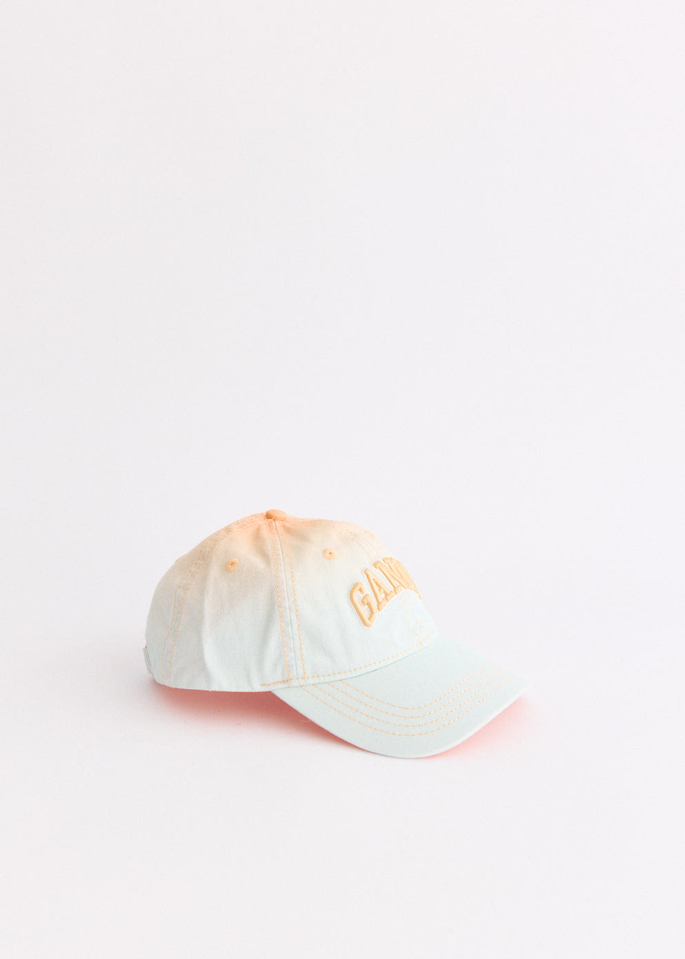 Ganni Printed Ombre Cotton Canvas Cap