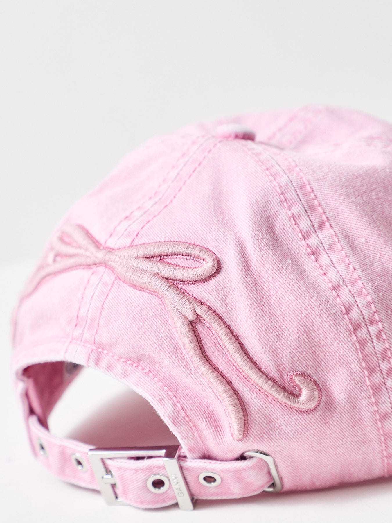 Ganni Washed Cotton Cap Pink Nectar