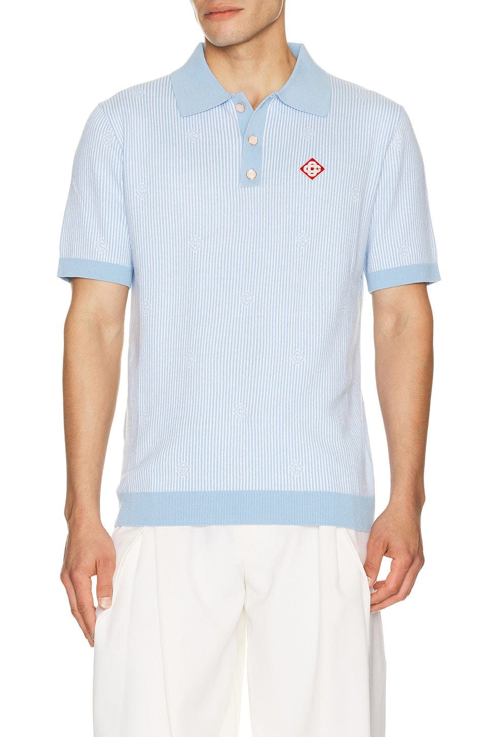 Casablanca Pinstripe Polo Shirt