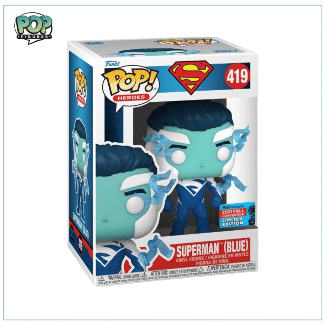 Funko Pop! Superman (Blue) #419 Funko Pop! - Superman - NYCC 2021 Shared Exclusive