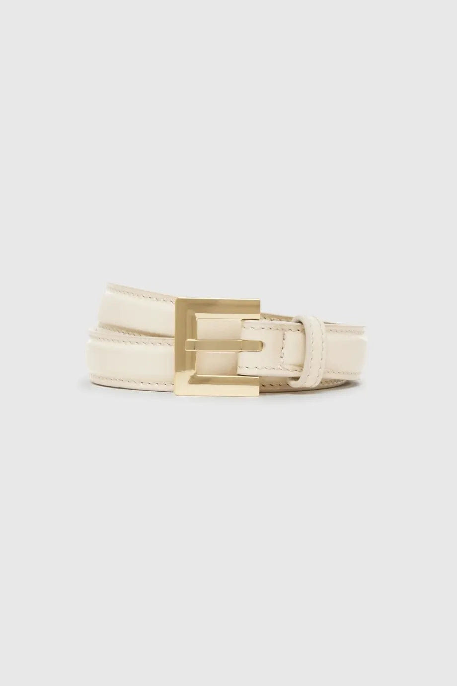 ANINE BING Nicola Leather Belt in Beige