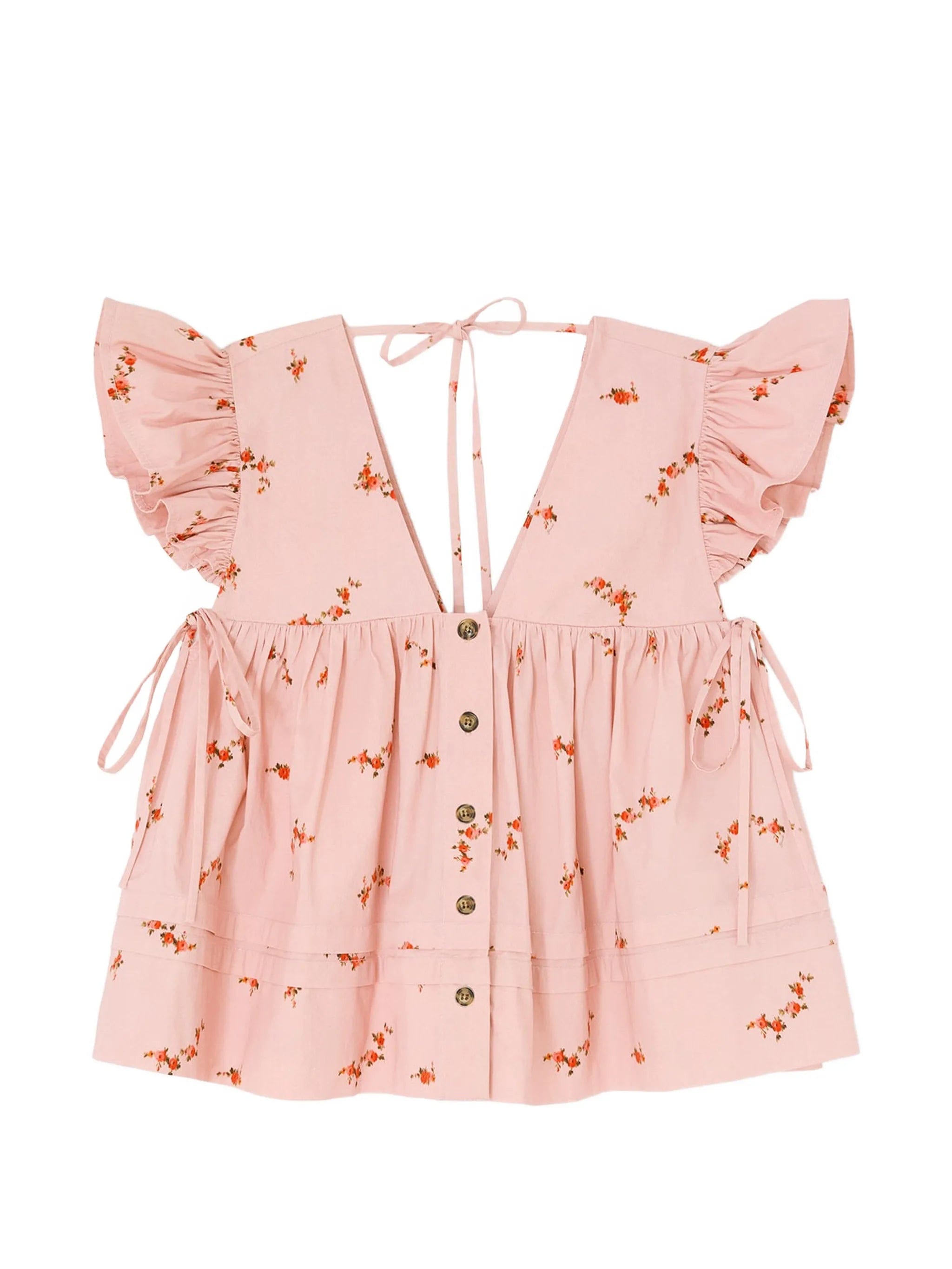 GANNI floral - print ruffled blouse