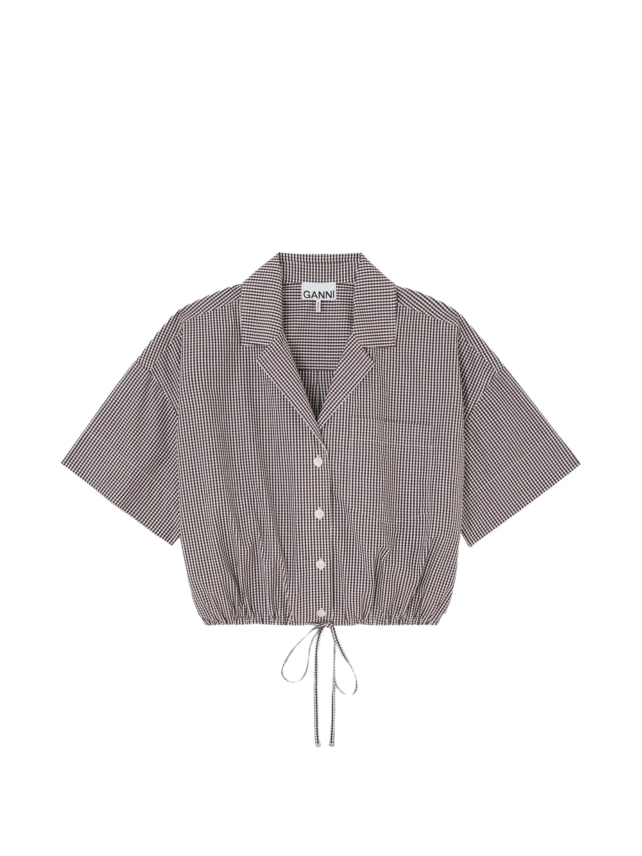 GANNI check cropped shirt