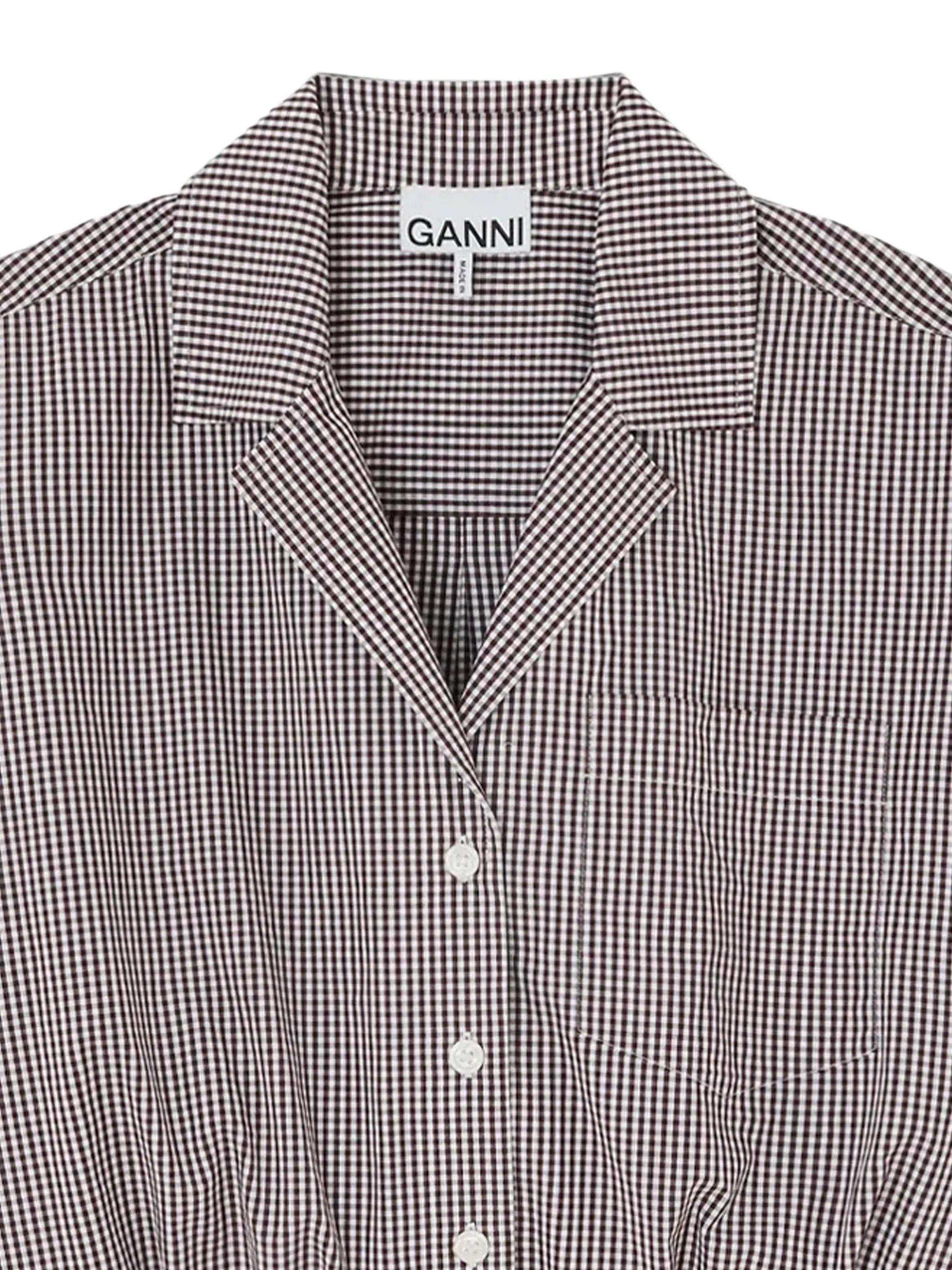 GANNI check cropped shirt