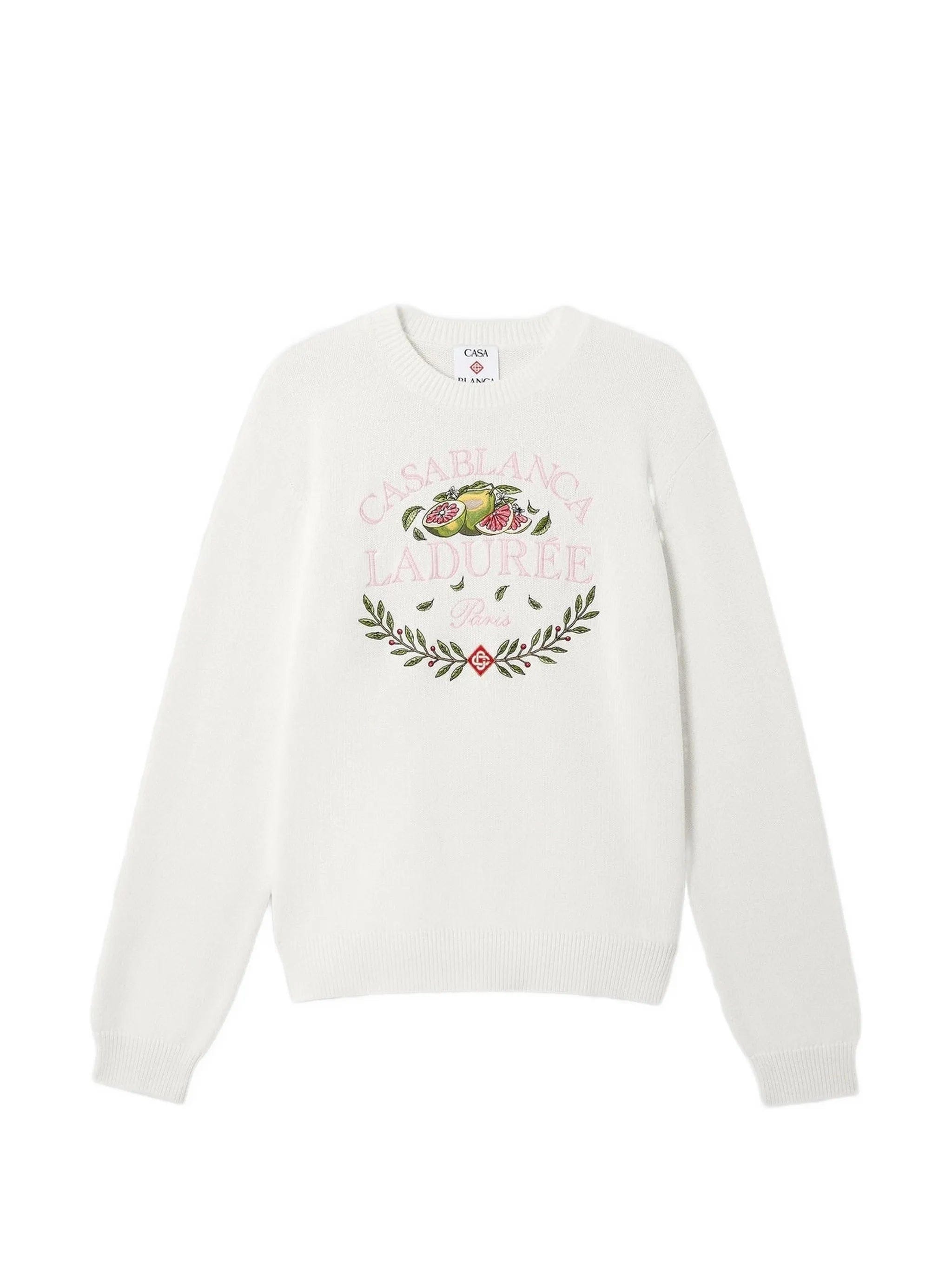 Casablanca x Laduree crew - neck cotton jumper