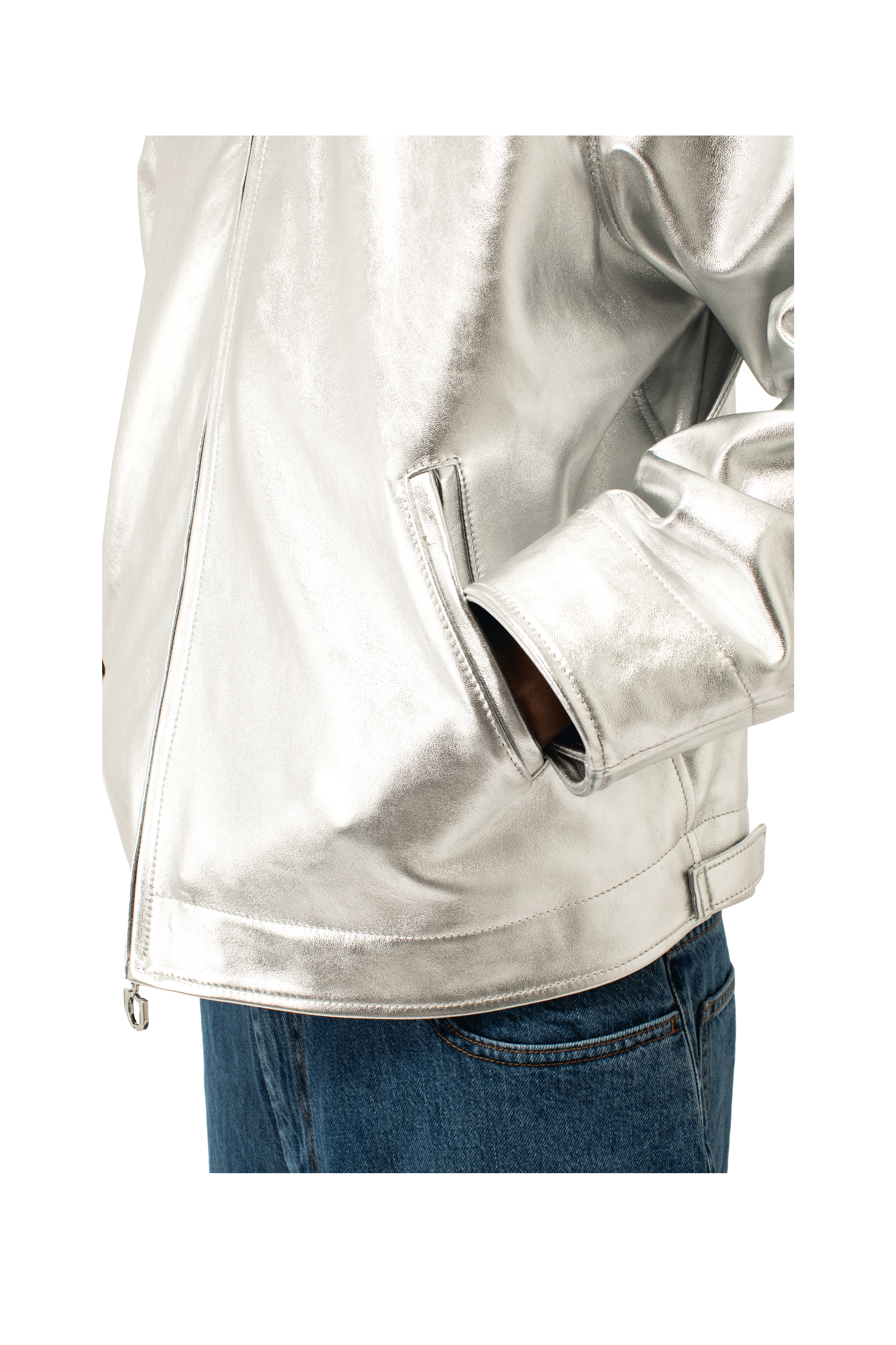 One Block Down Laminated Leather Jacket