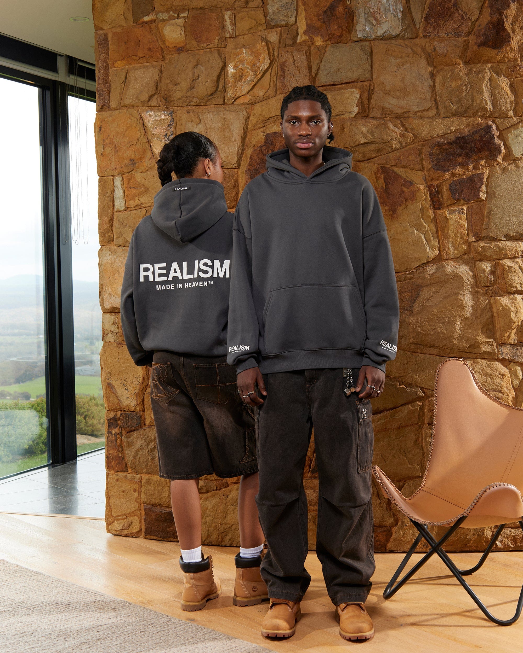 Realism SSS REALISM COURT BOXY HOODIE GRAPHITE