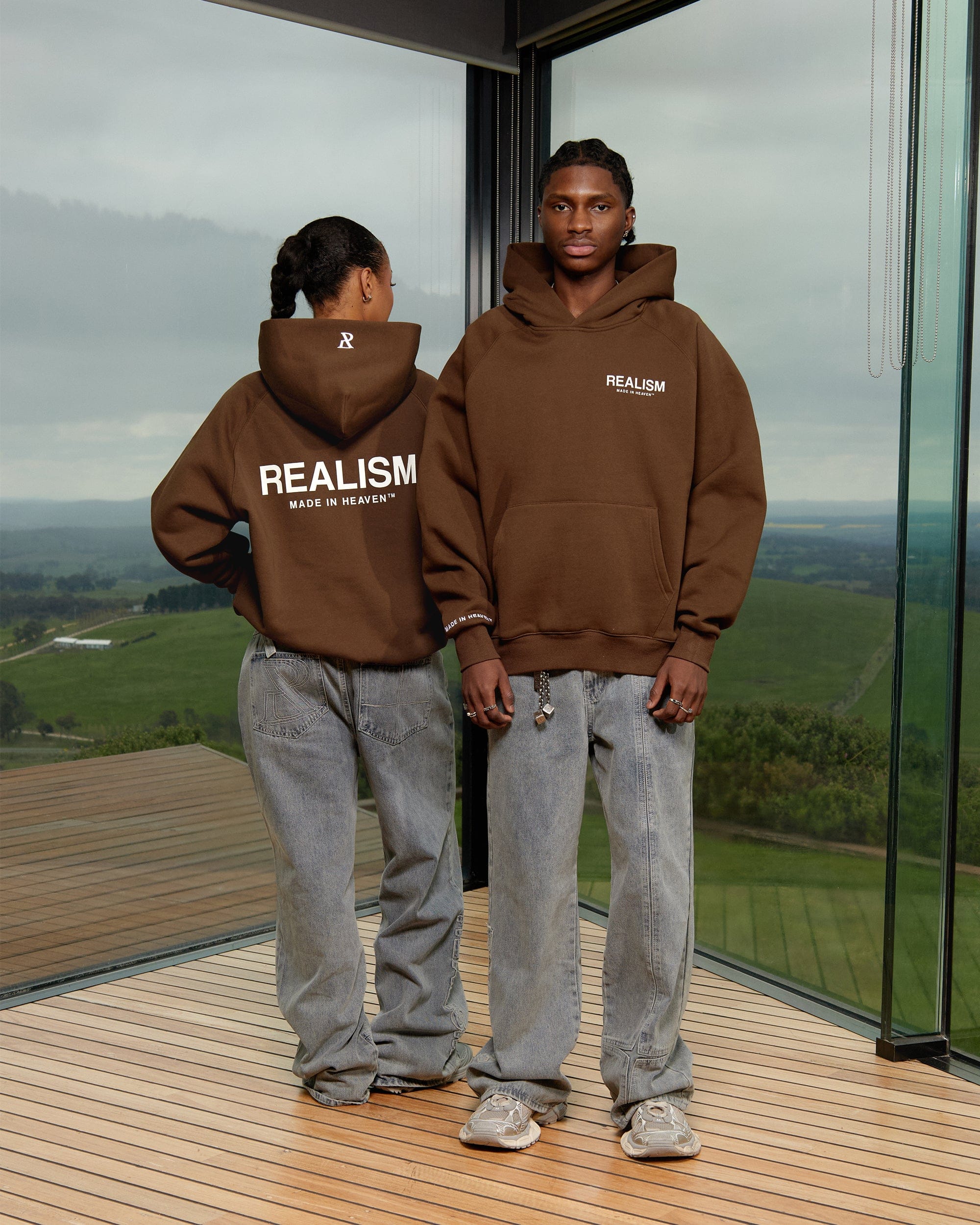 Realism SSS REALISM HEAVEN LOGO HOODIE MOCHA