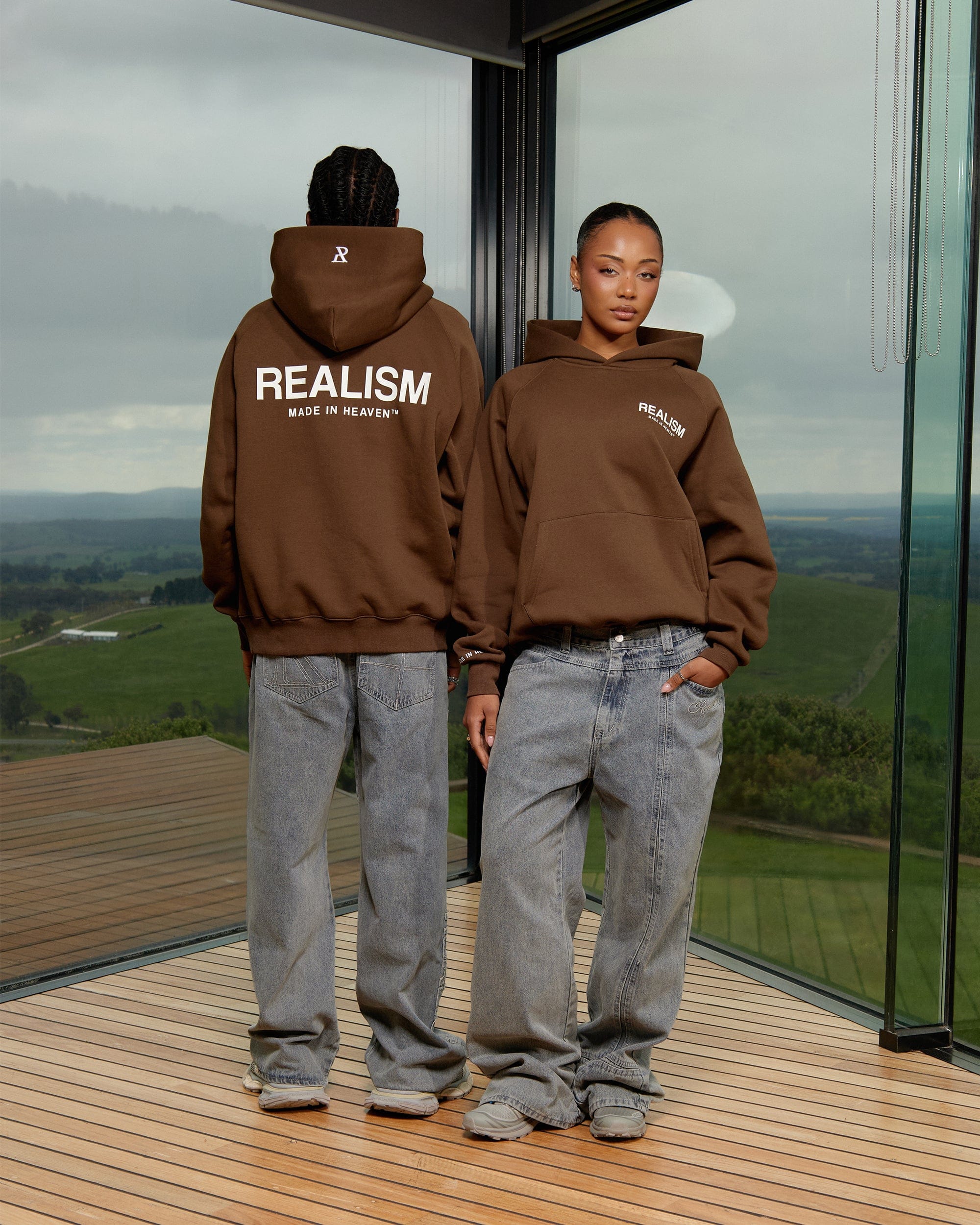 Realism SSS REALISM HEAVEN LOGO HOODIE MOCHA