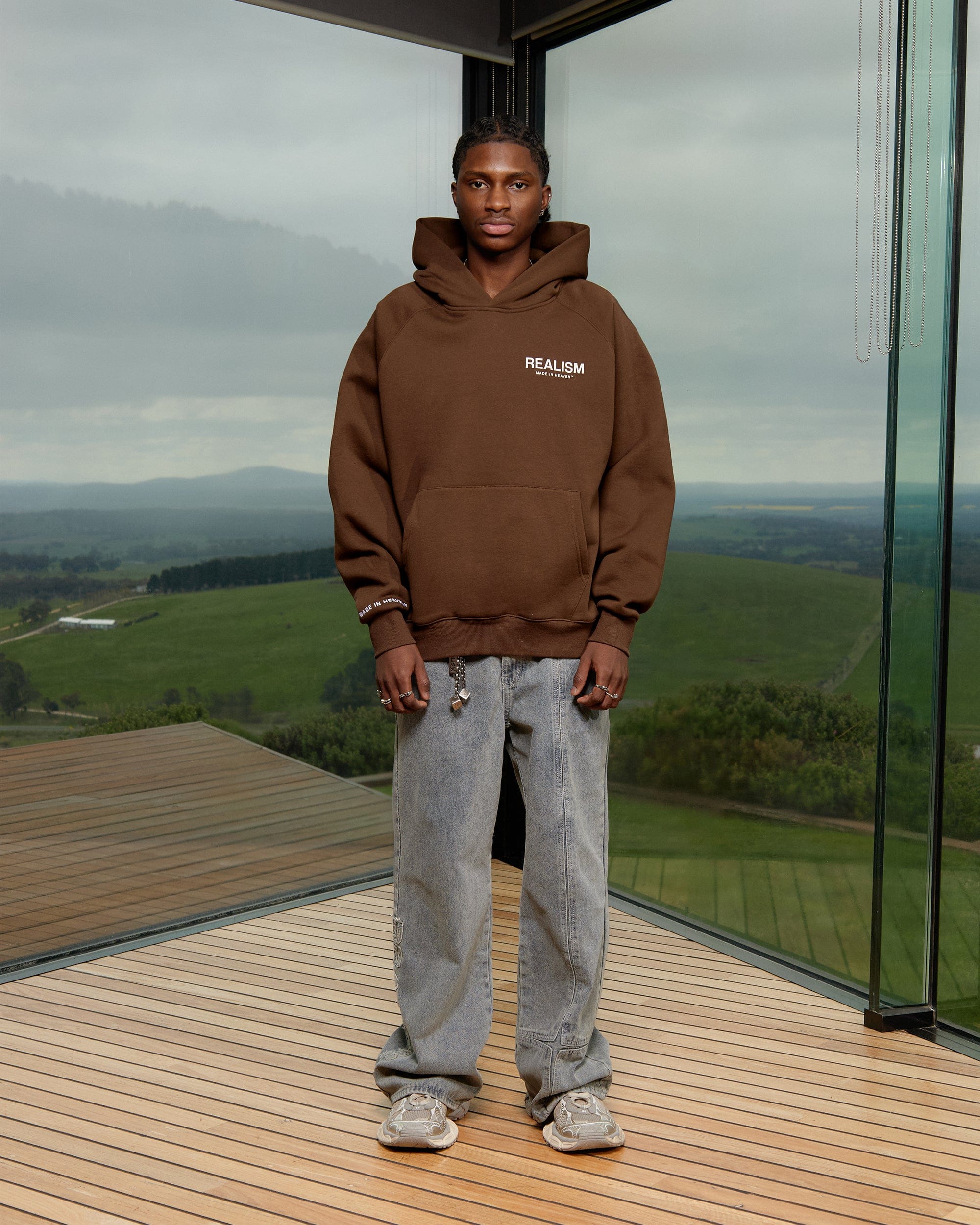 Realism SSS REALISM HEAVEN LOGO HOODIE MOCHA