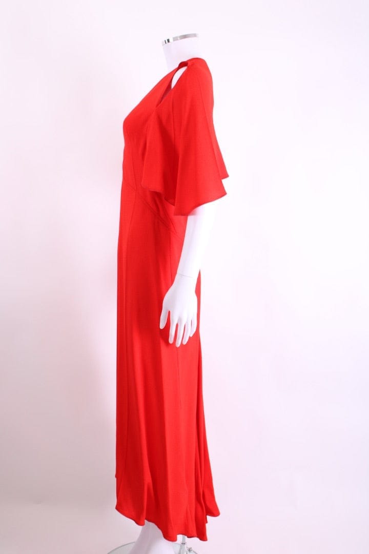 Victoria Beckham Keyhole V Neck Dress Red 12