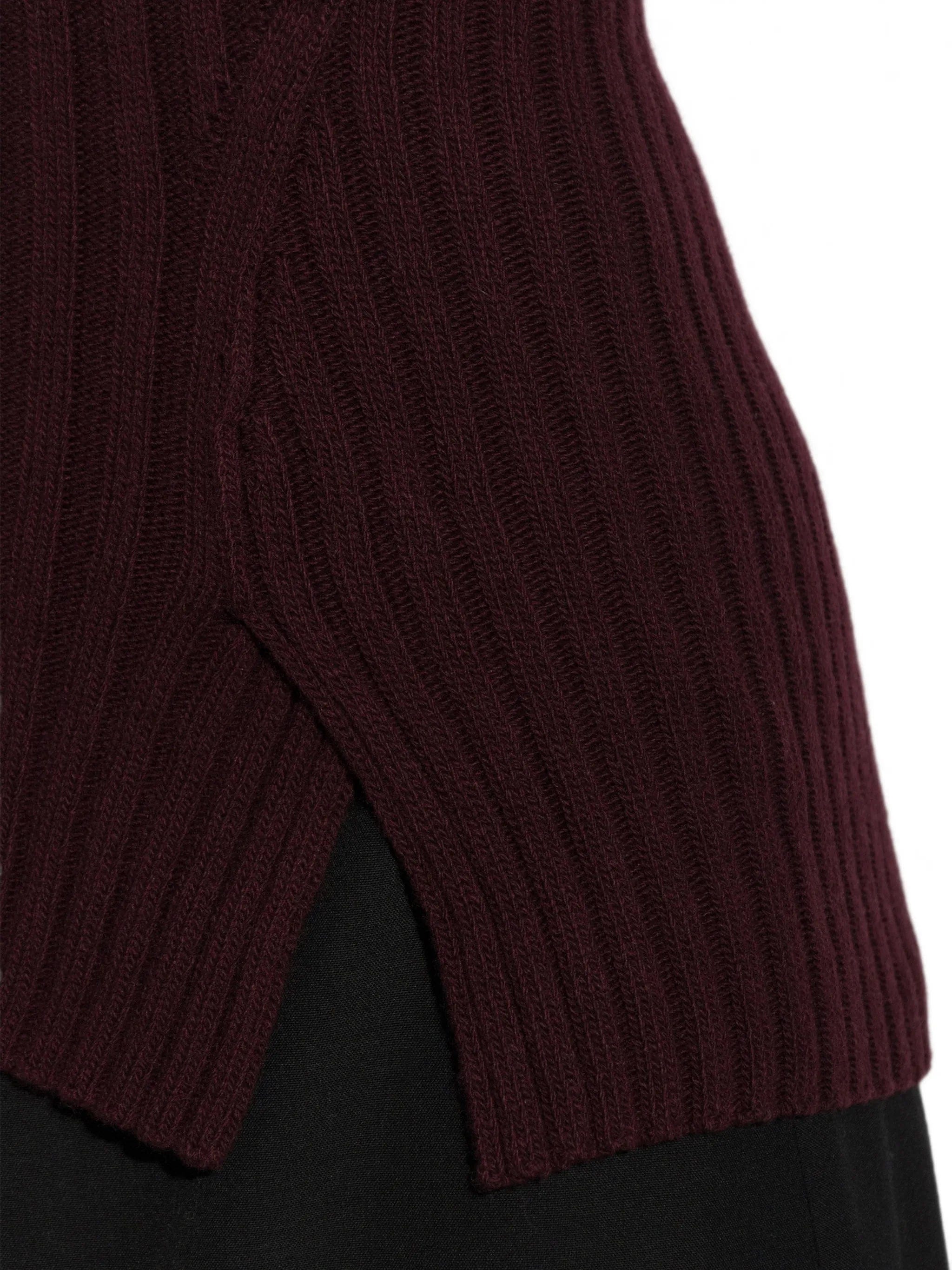Victoria Beckham ribbed - knit side - slit sweater