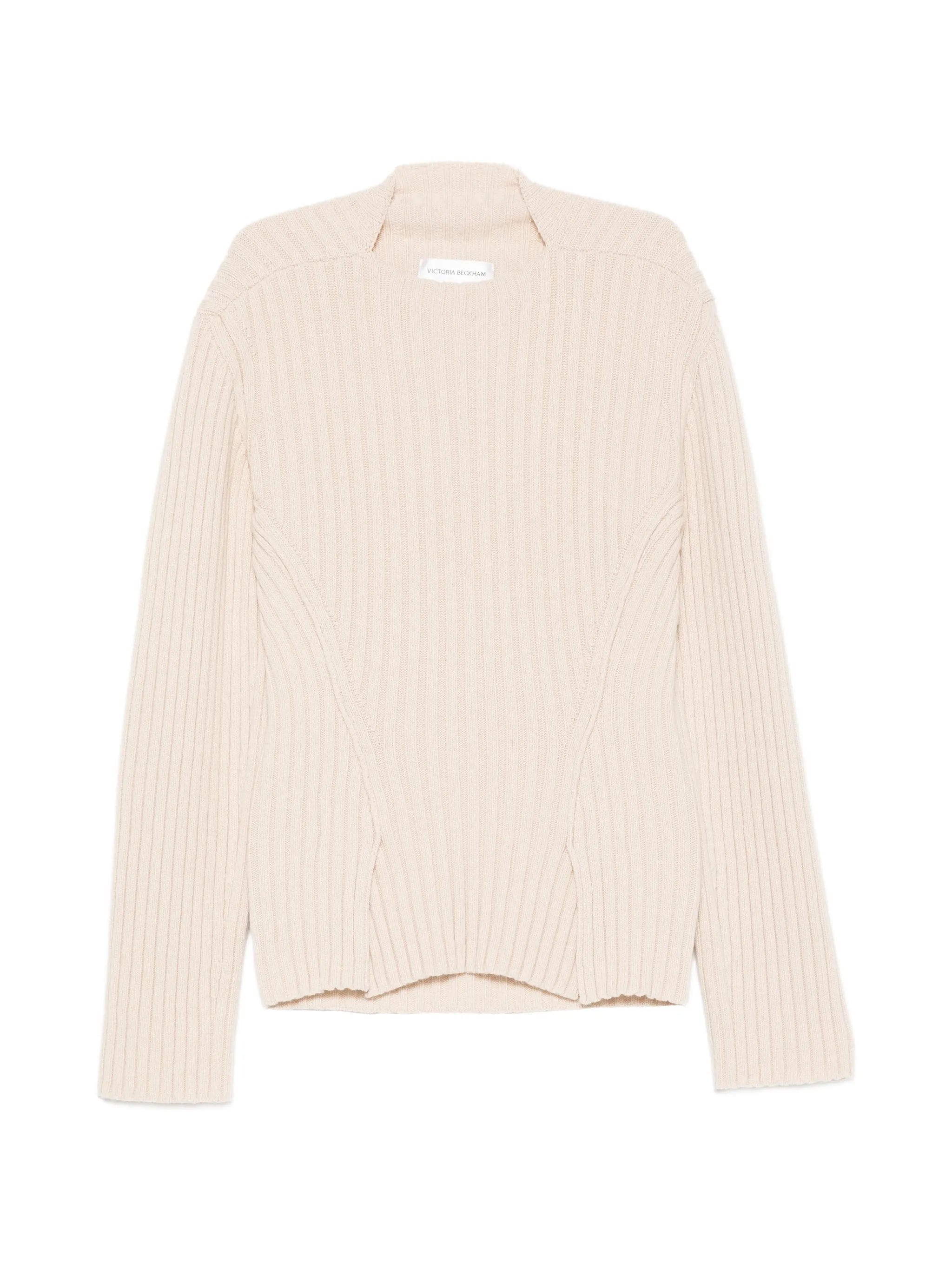 Victoria Beckham ribbed - knit slit - hem sweater