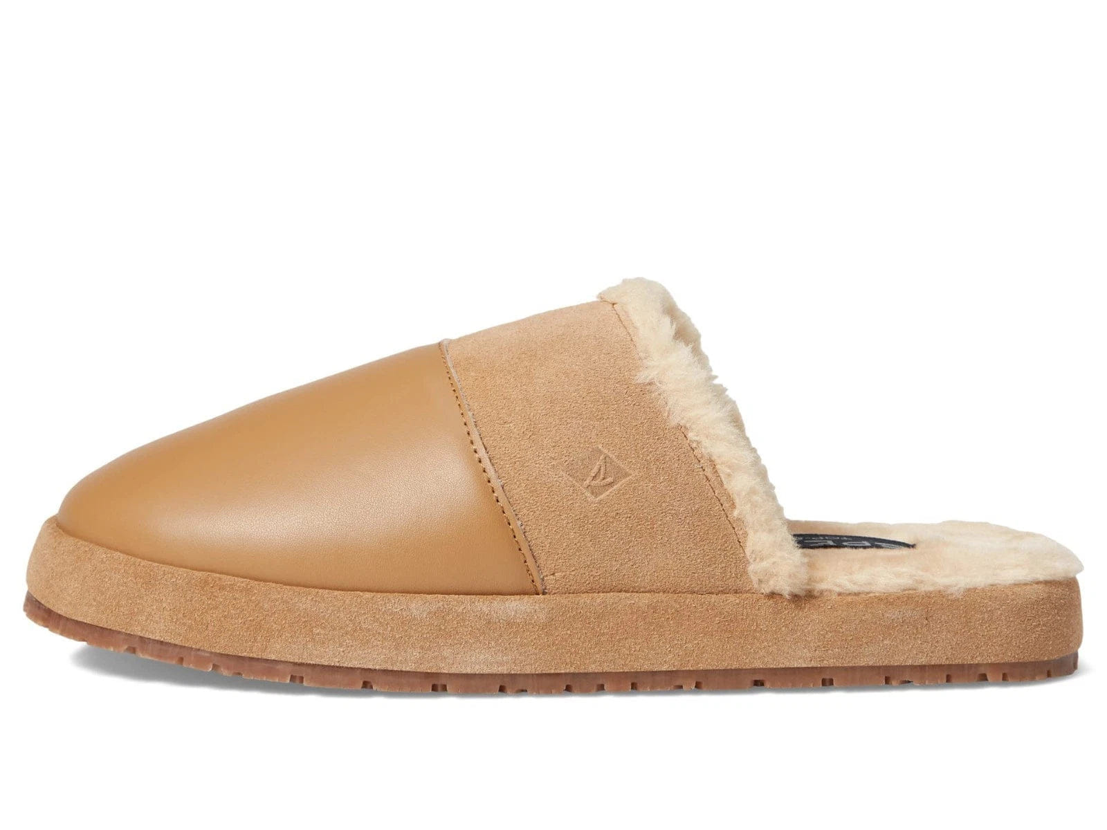 FAUX FUR Sperry Cape May STS24748 - 260 Slipper MensBrown Leather Faux Fur Mule HTAT1403