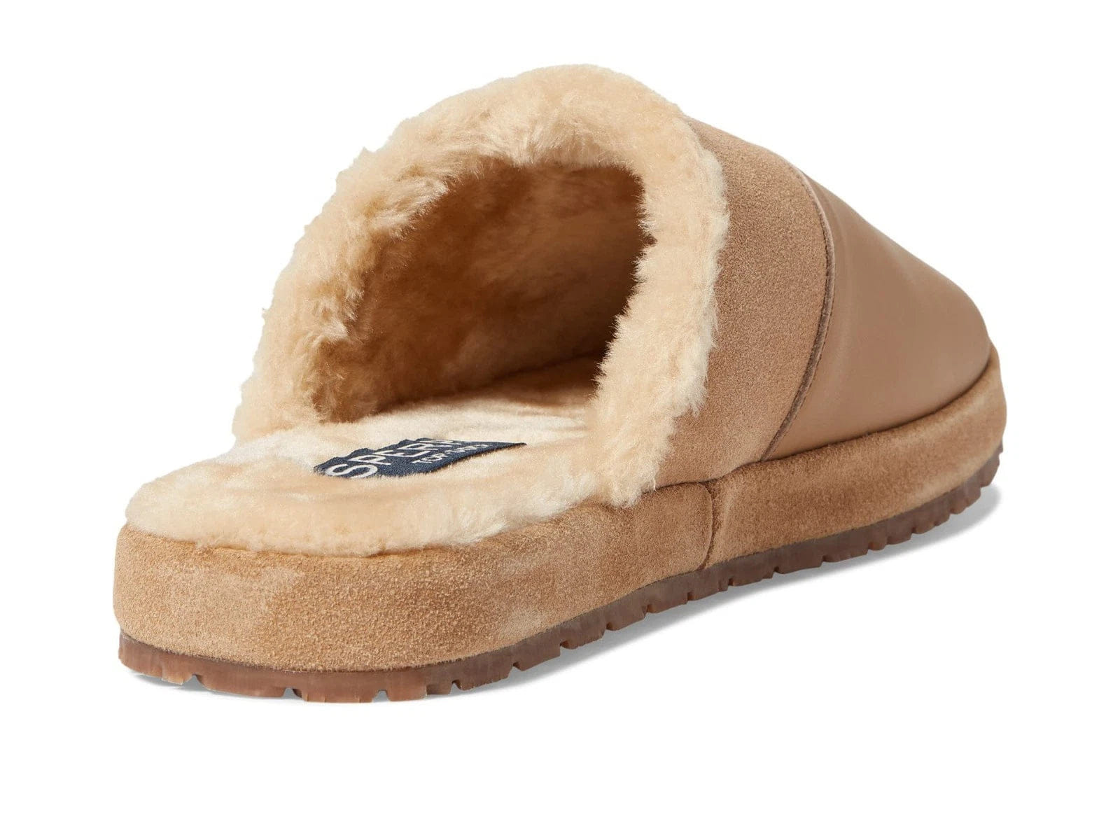 FAUX FUR Sperry Cape May STS24748 - 260 Slipper MensBrown Leather Faux Fur Mule HTAT1403
