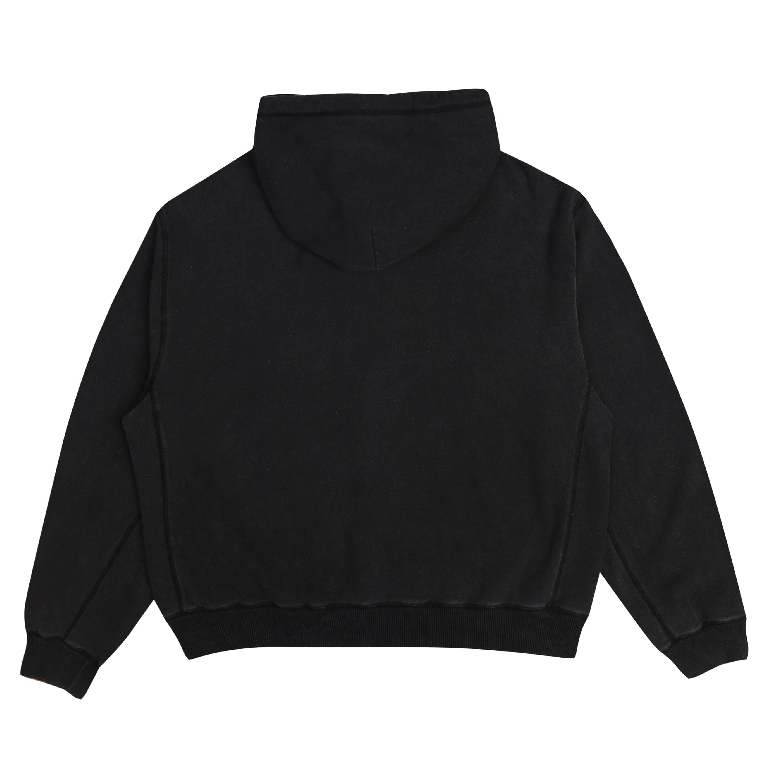 Travelling Double Zip Hoodie - Washed Black