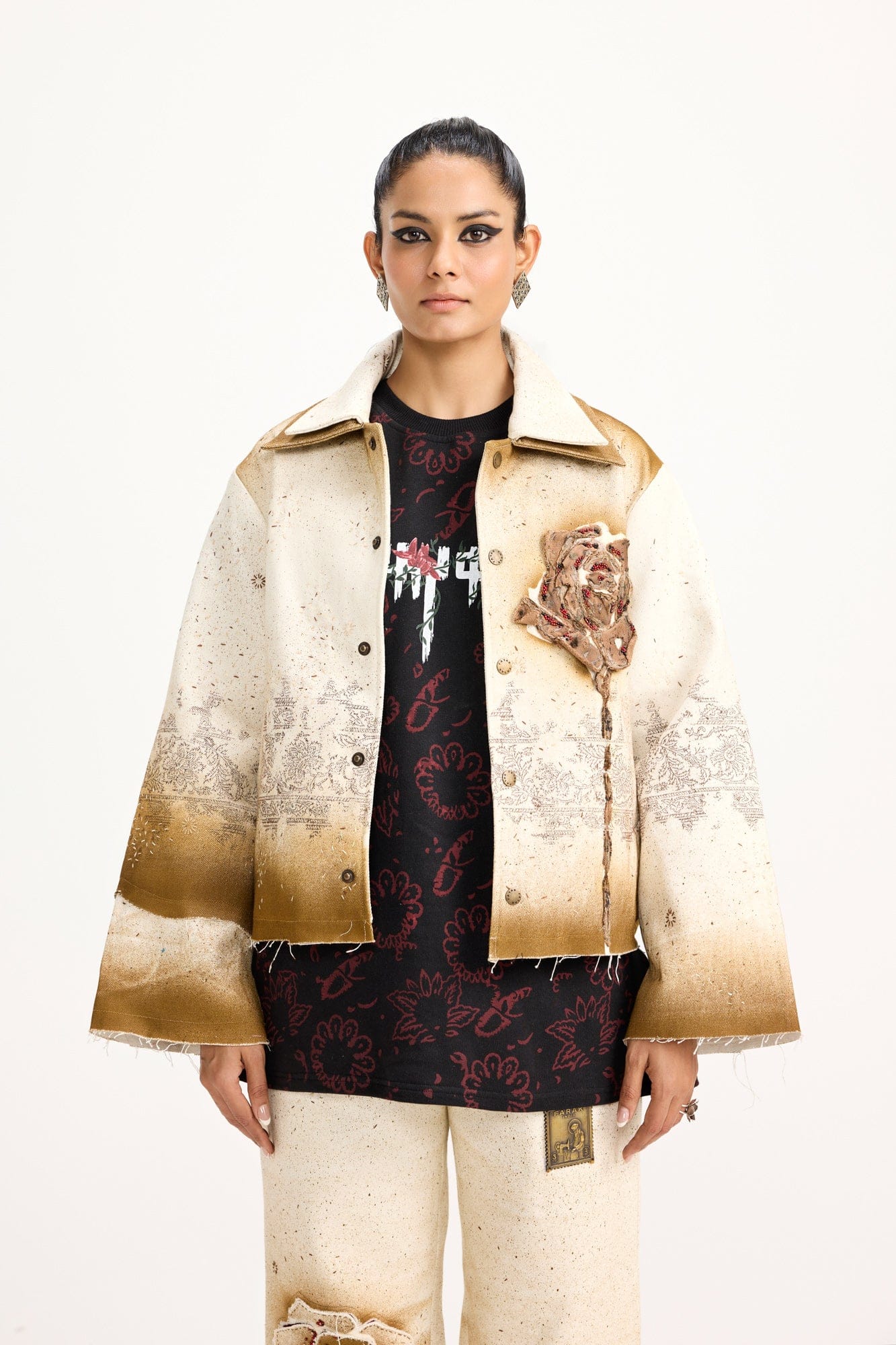 Handmade Burning Flower Handmade - Jacket