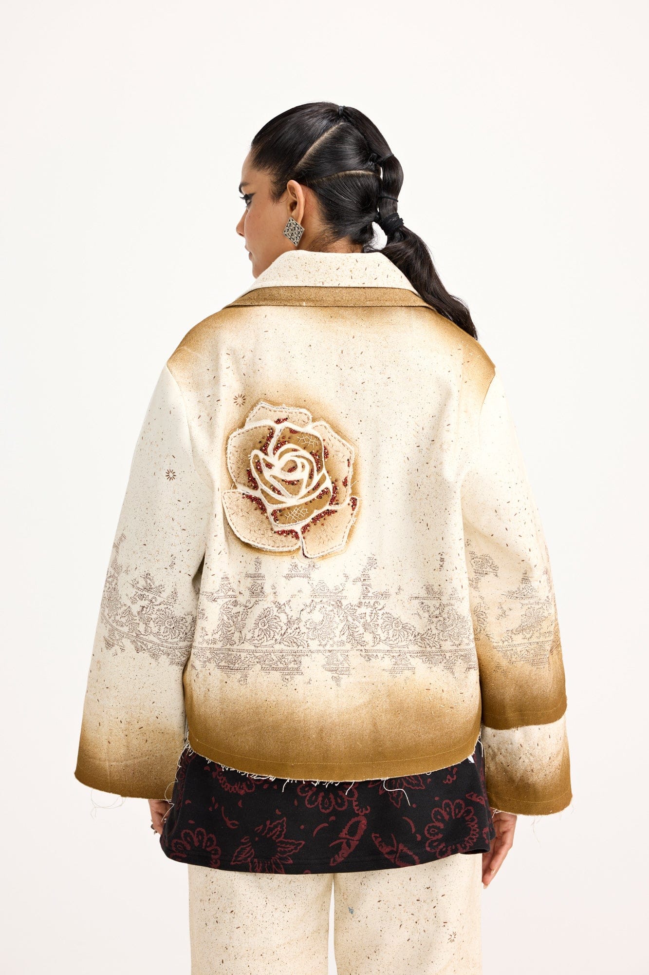 Handmade Burning Flower Handmade - Jacket
