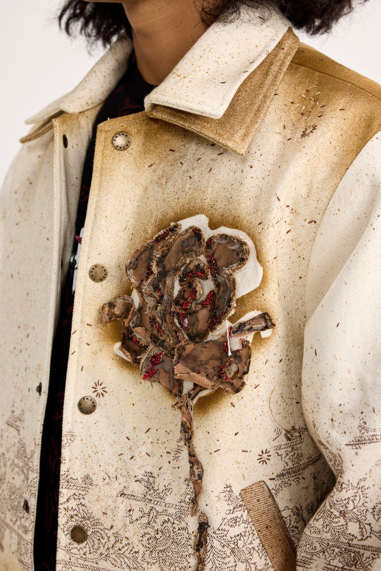 Handmade Burning Flower Handmade - Jacket