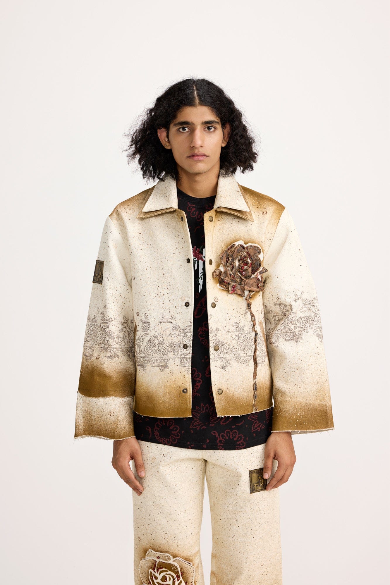 Handmade Burning Flower Handmade - Jacket