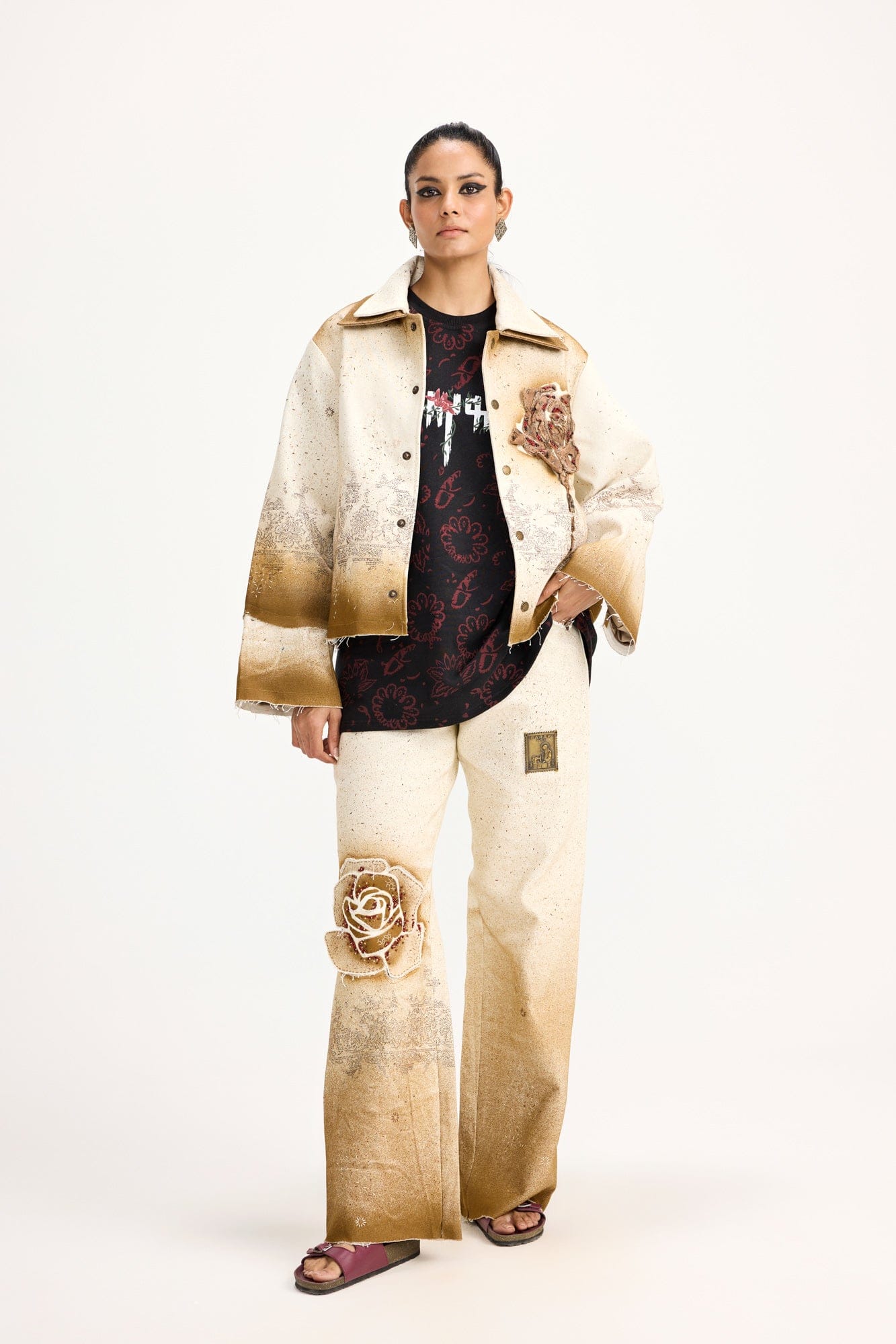 Handmade Burning Flower Handmade - Jacket